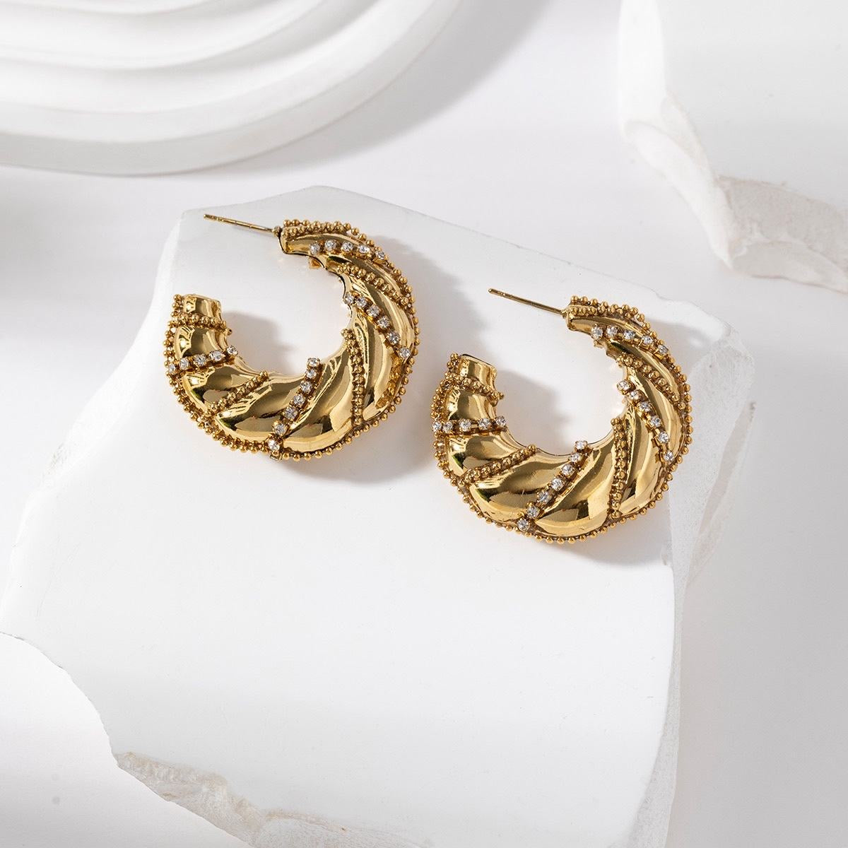 Rhinestone donut rhinestone earrings