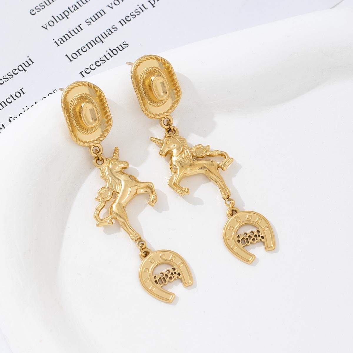 Unicorn statement earrings