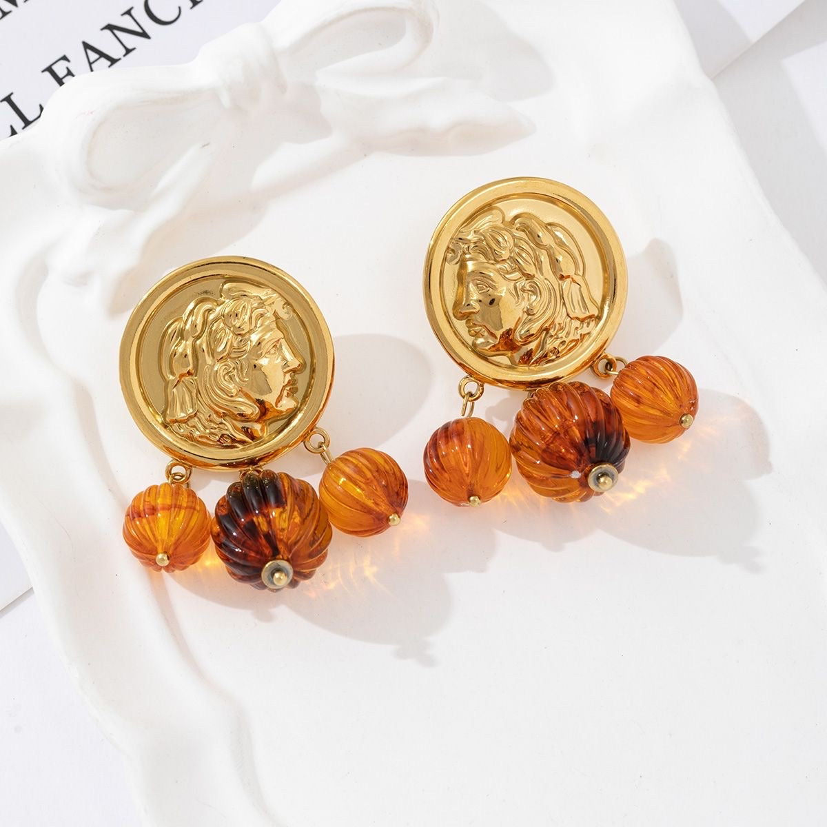 Coin catcher statement earrings