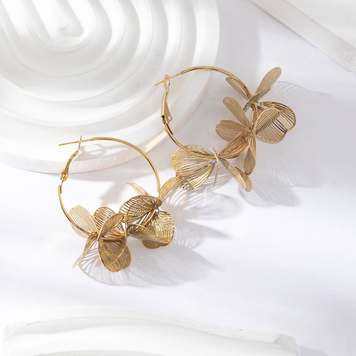 Flower statement earrings