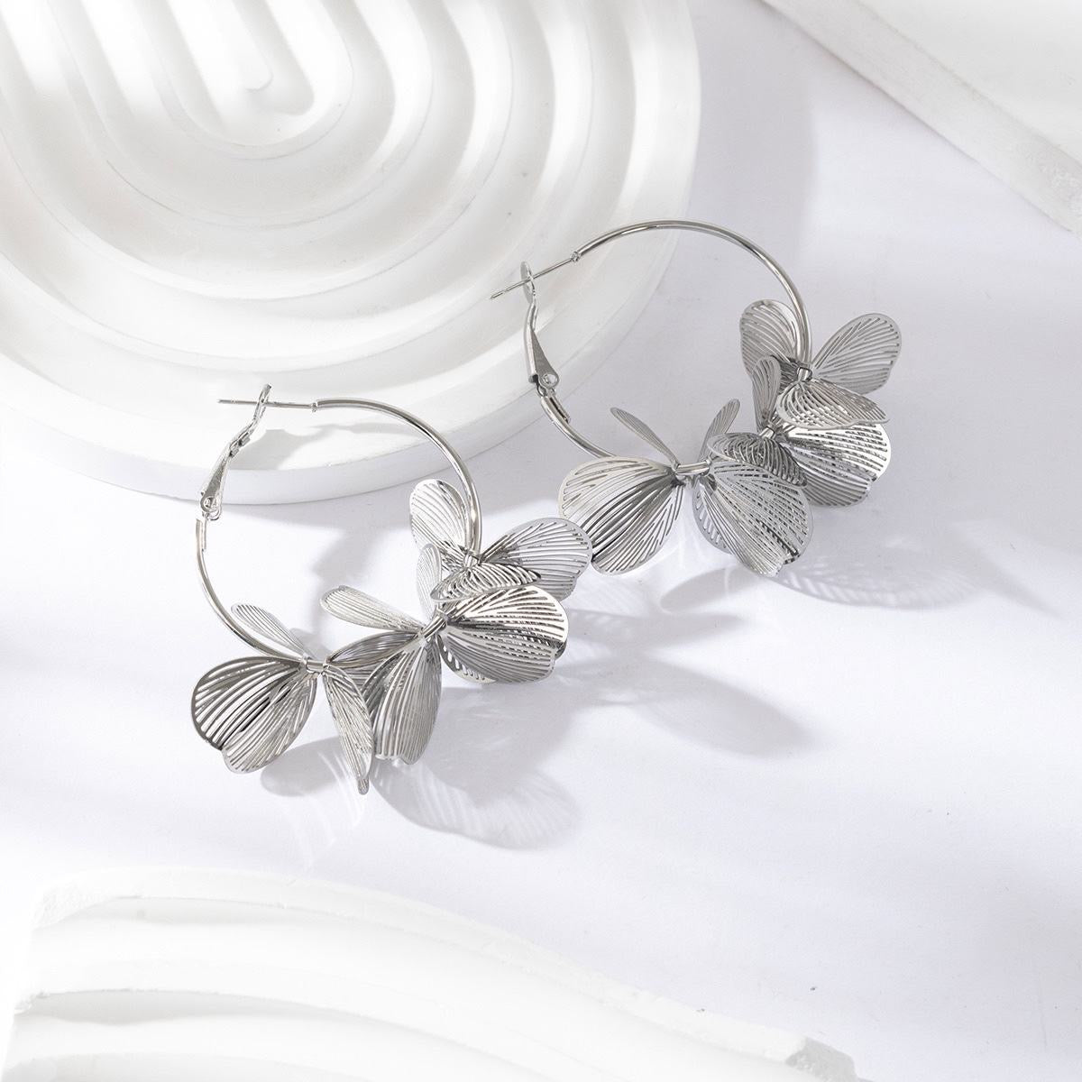 Flower statement earrings