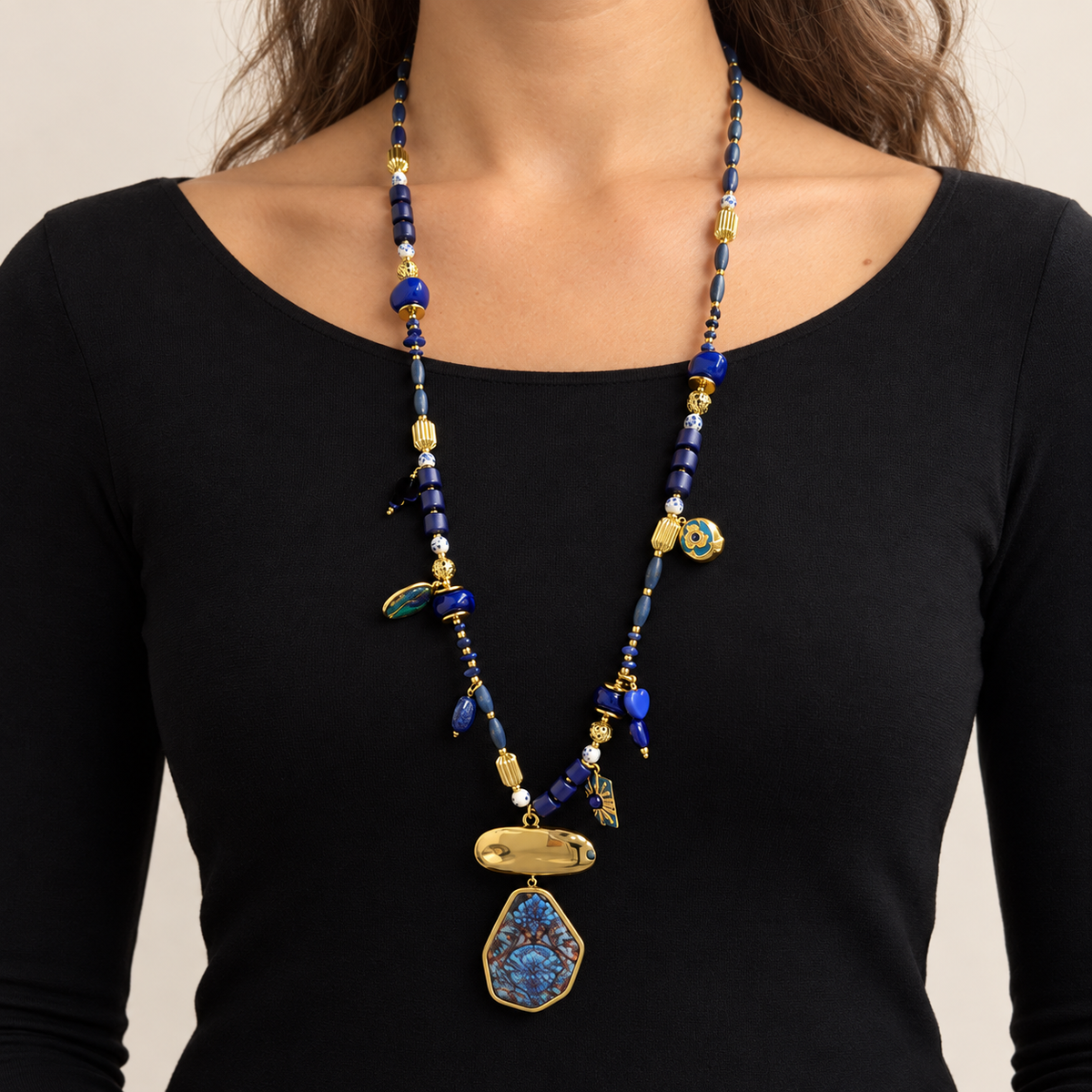 Flower beads lange ketting