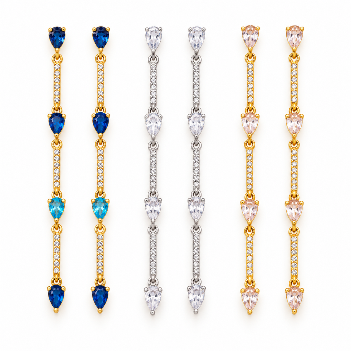 Pear strass oorbellen