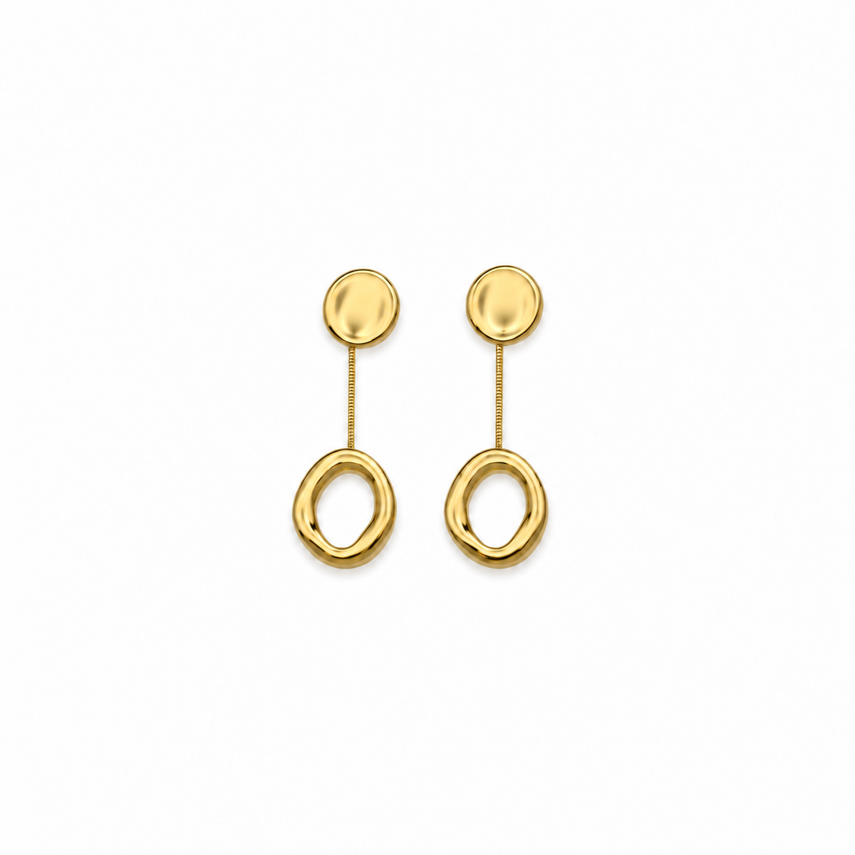 Hanging oval statement oorbellen