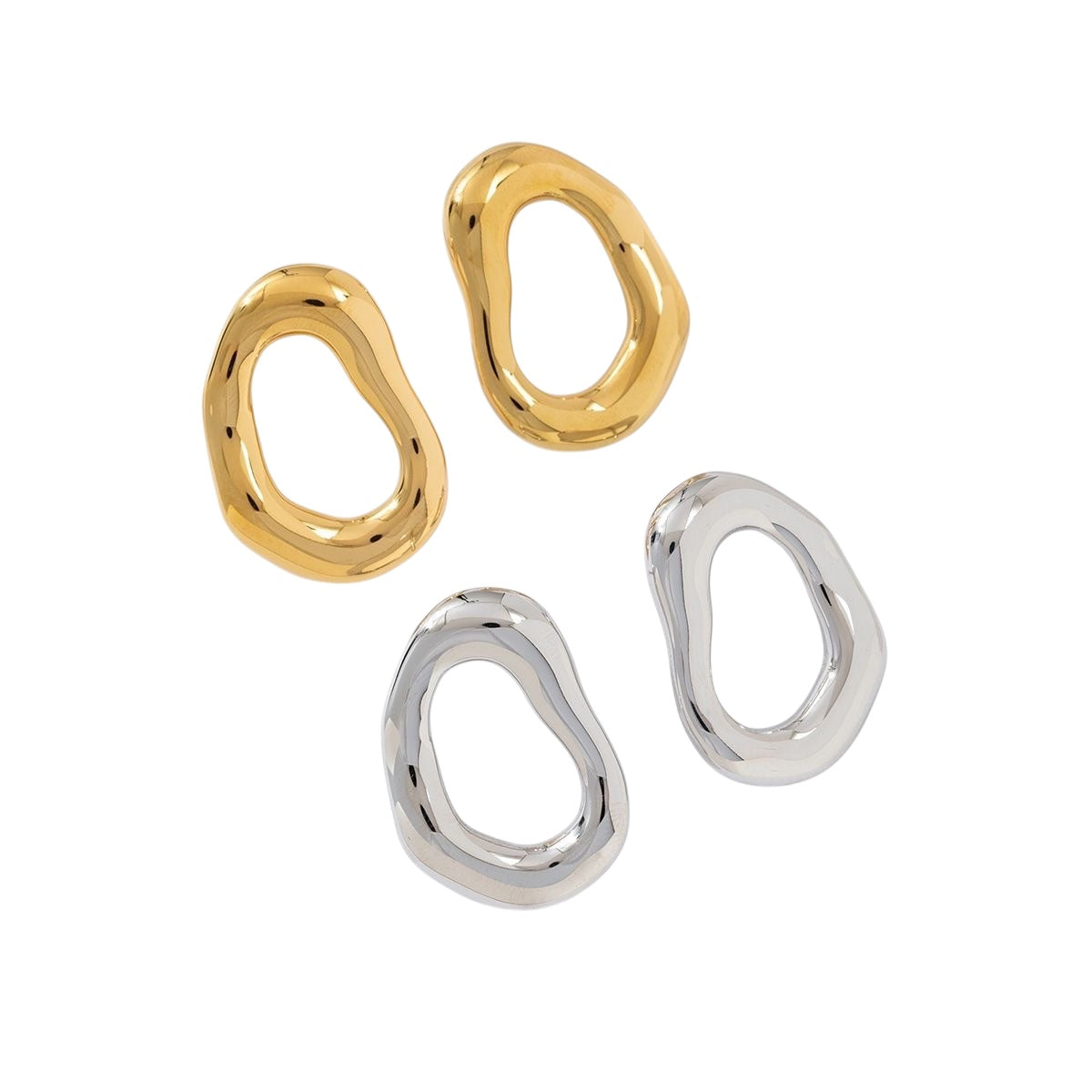 Open oval earrings