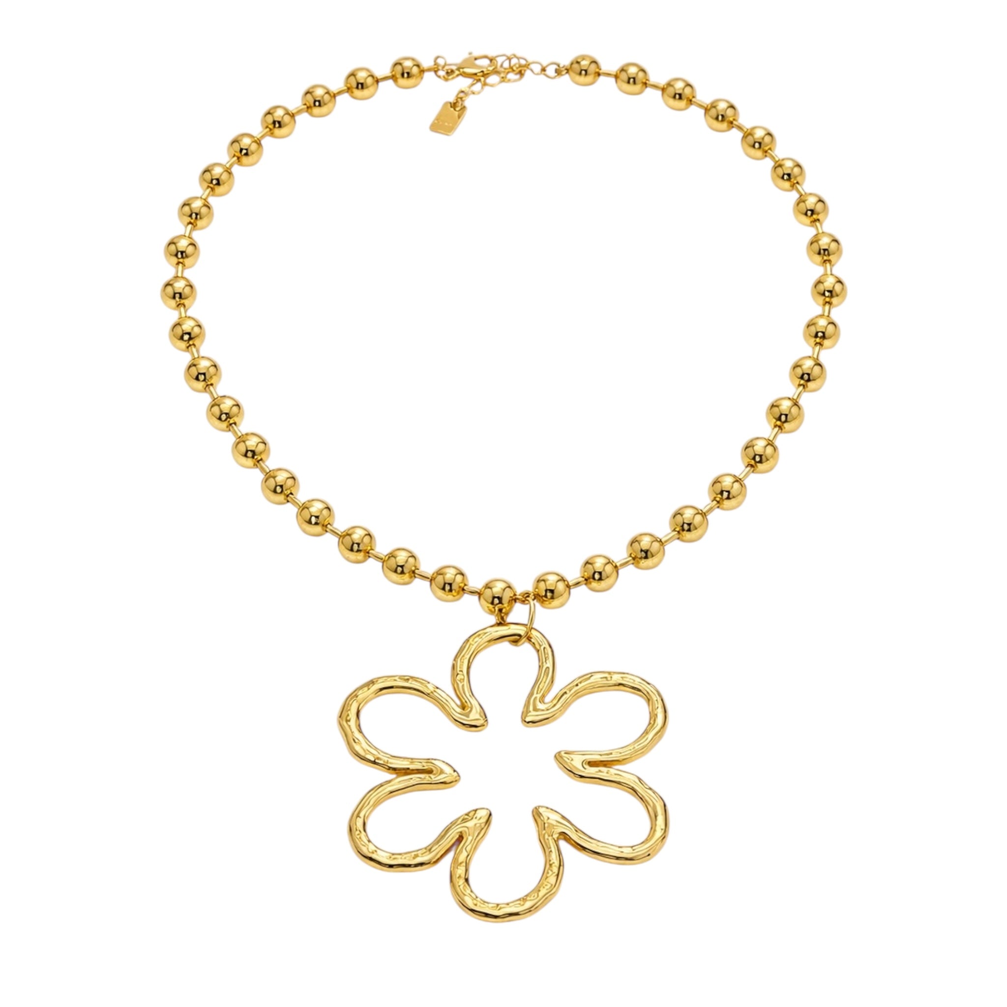 Statement flower beads ketting
