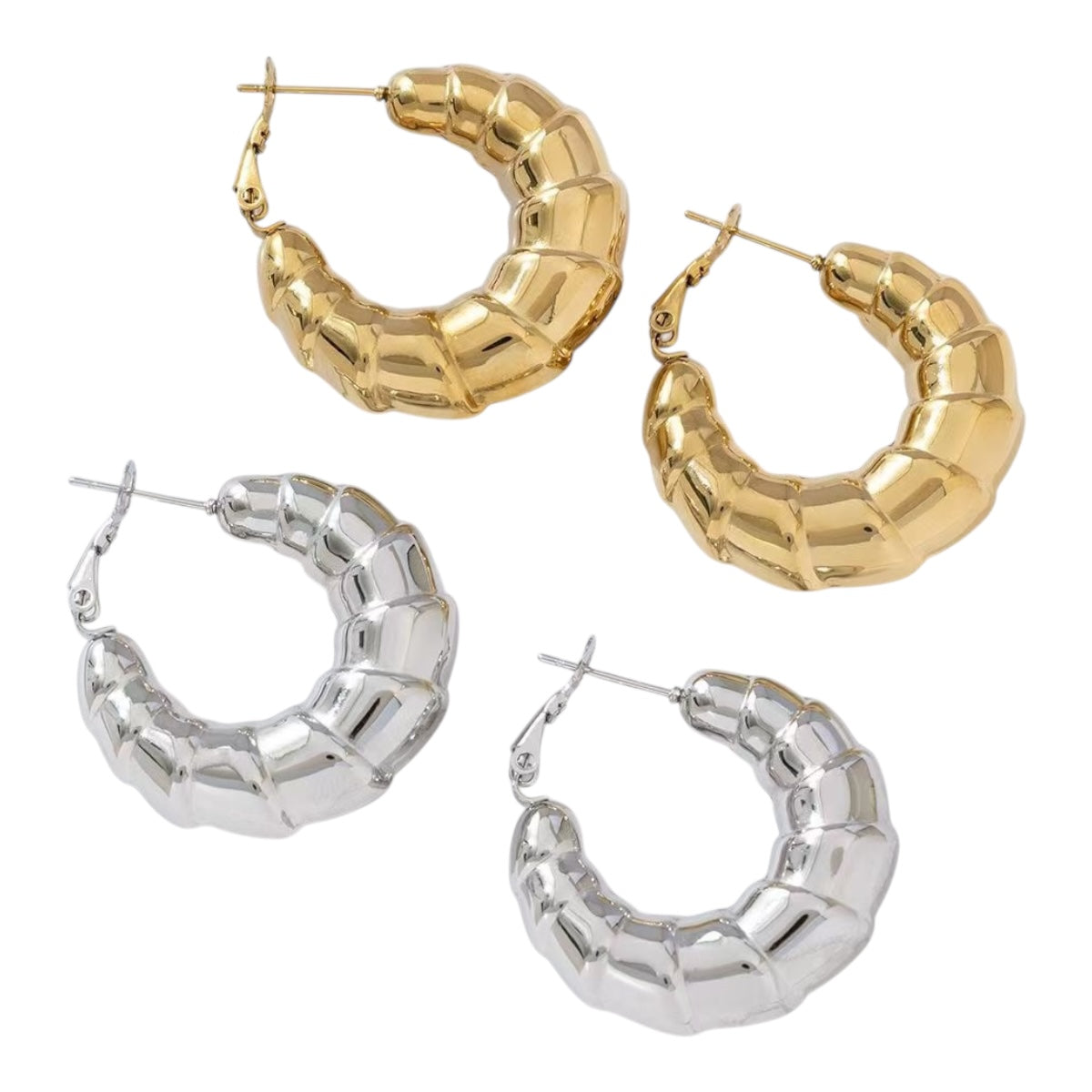 Donut hoop earrings