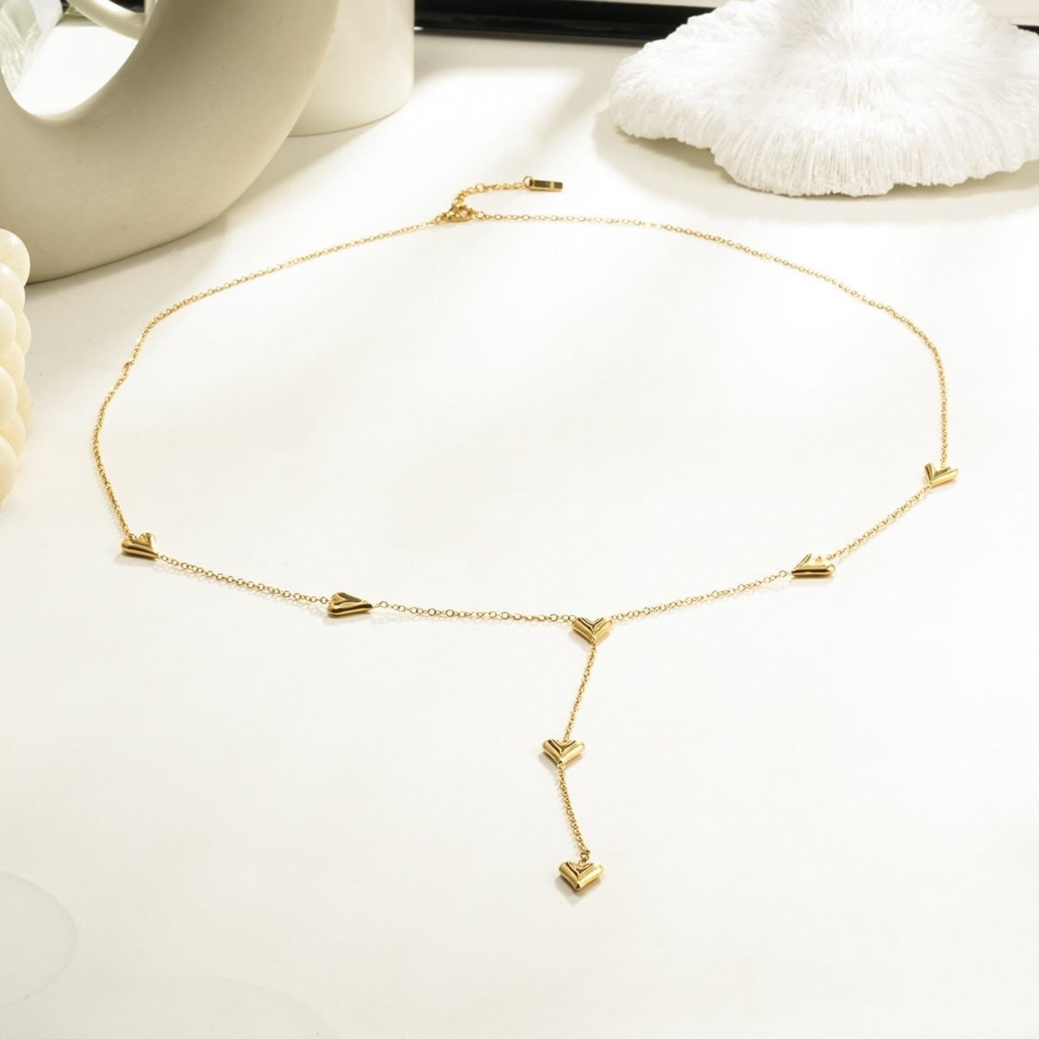 Herzchen lange Y-Kette