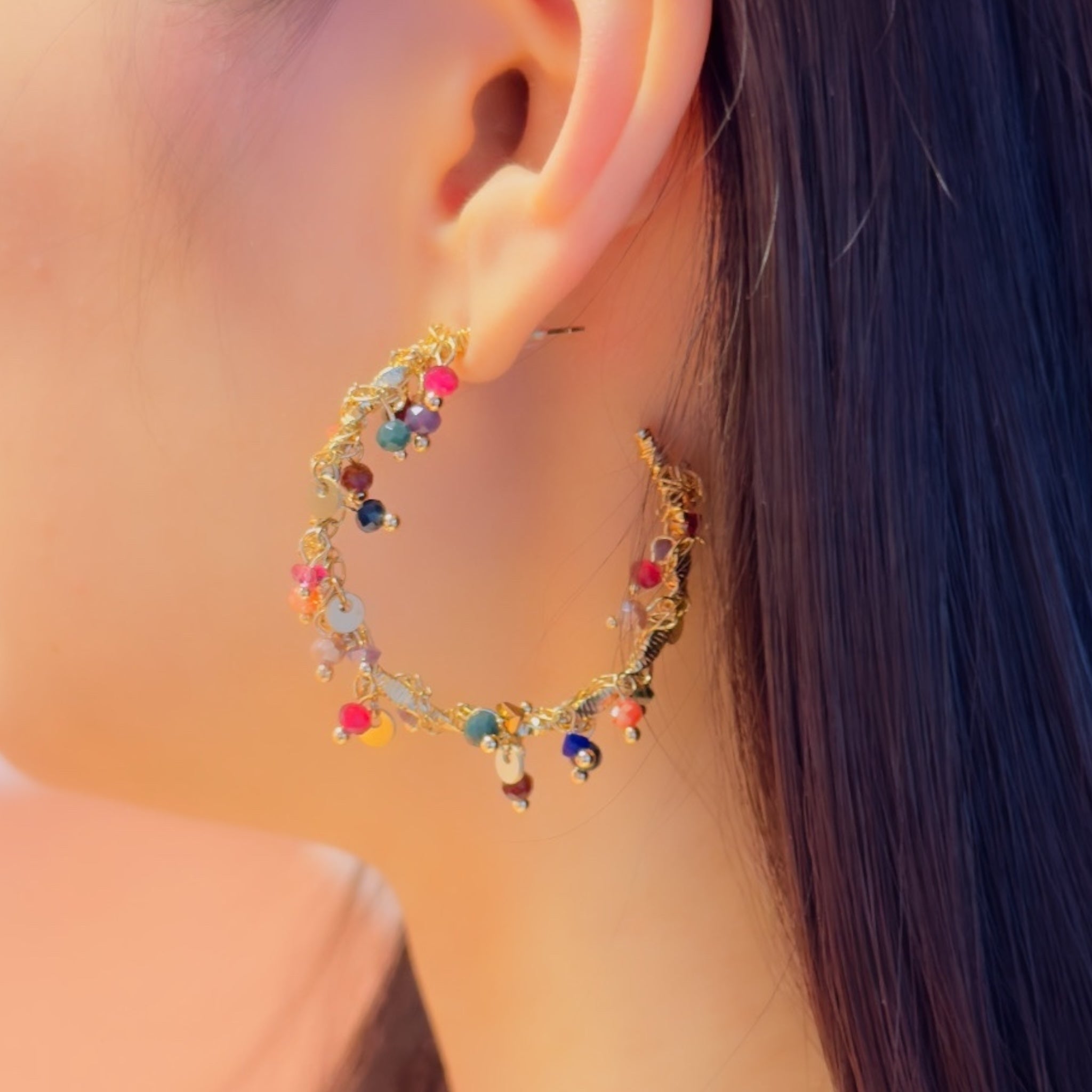 Happy hoops earrings
