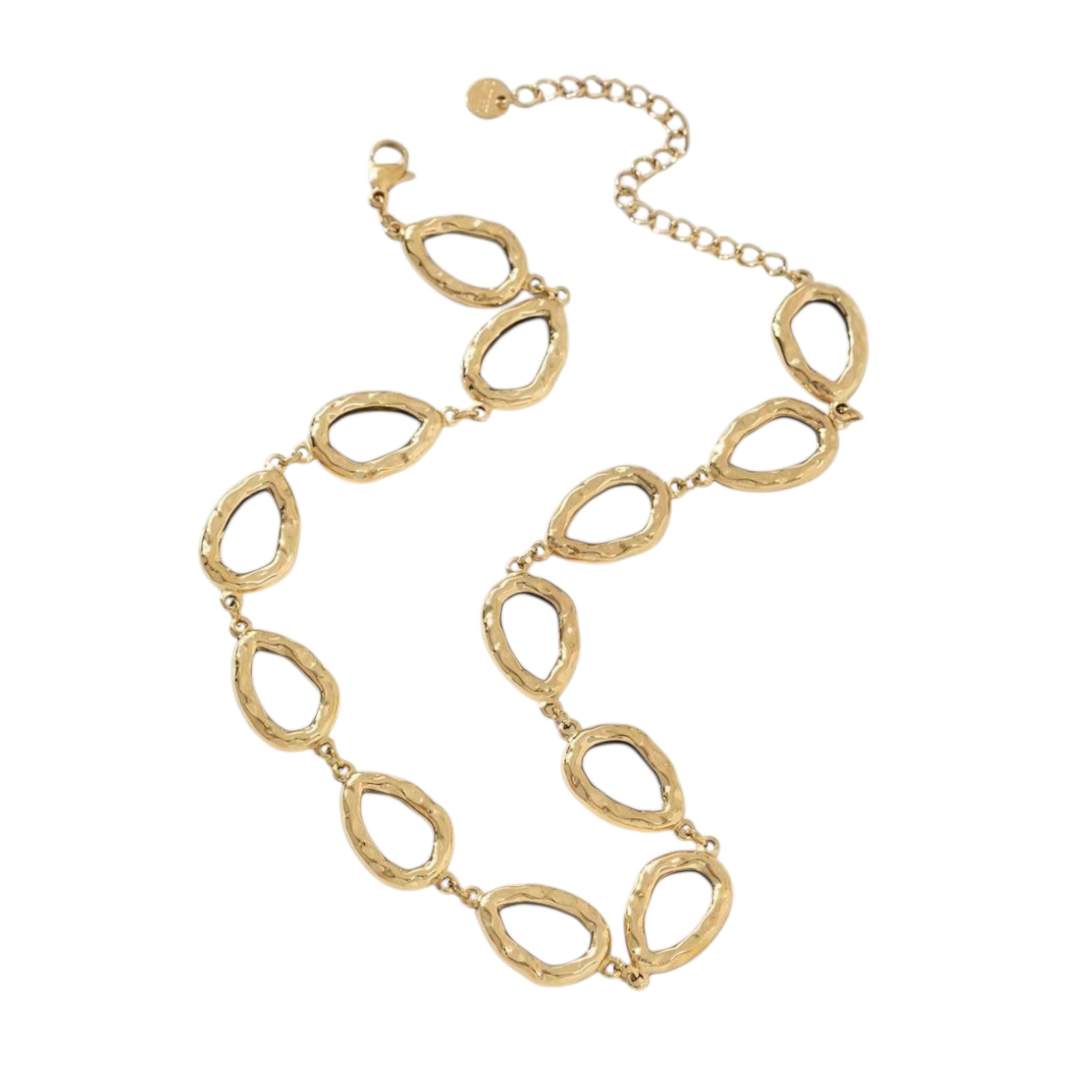Spikey oval statement ketting