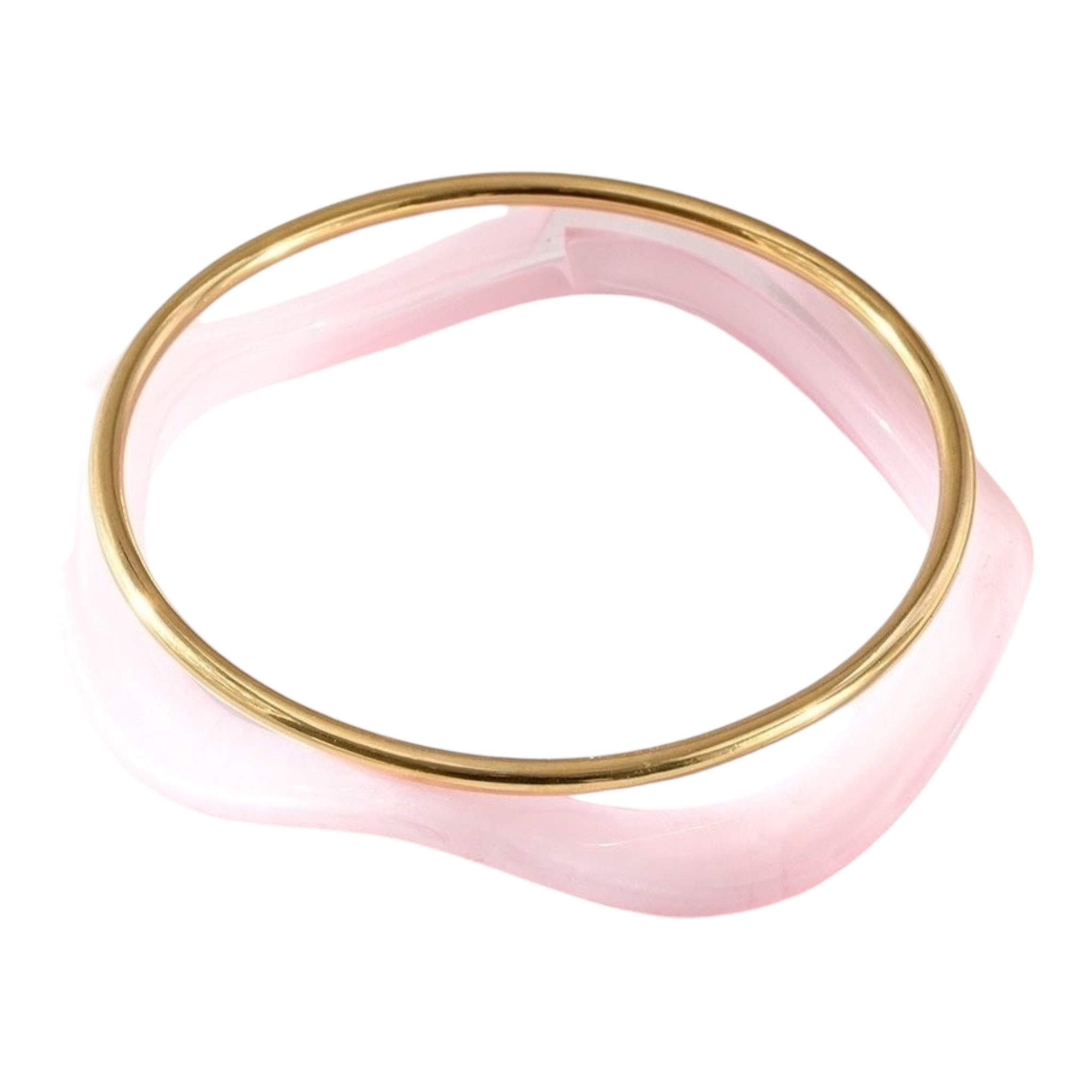 2er-Set gewellter Armreif Roségold