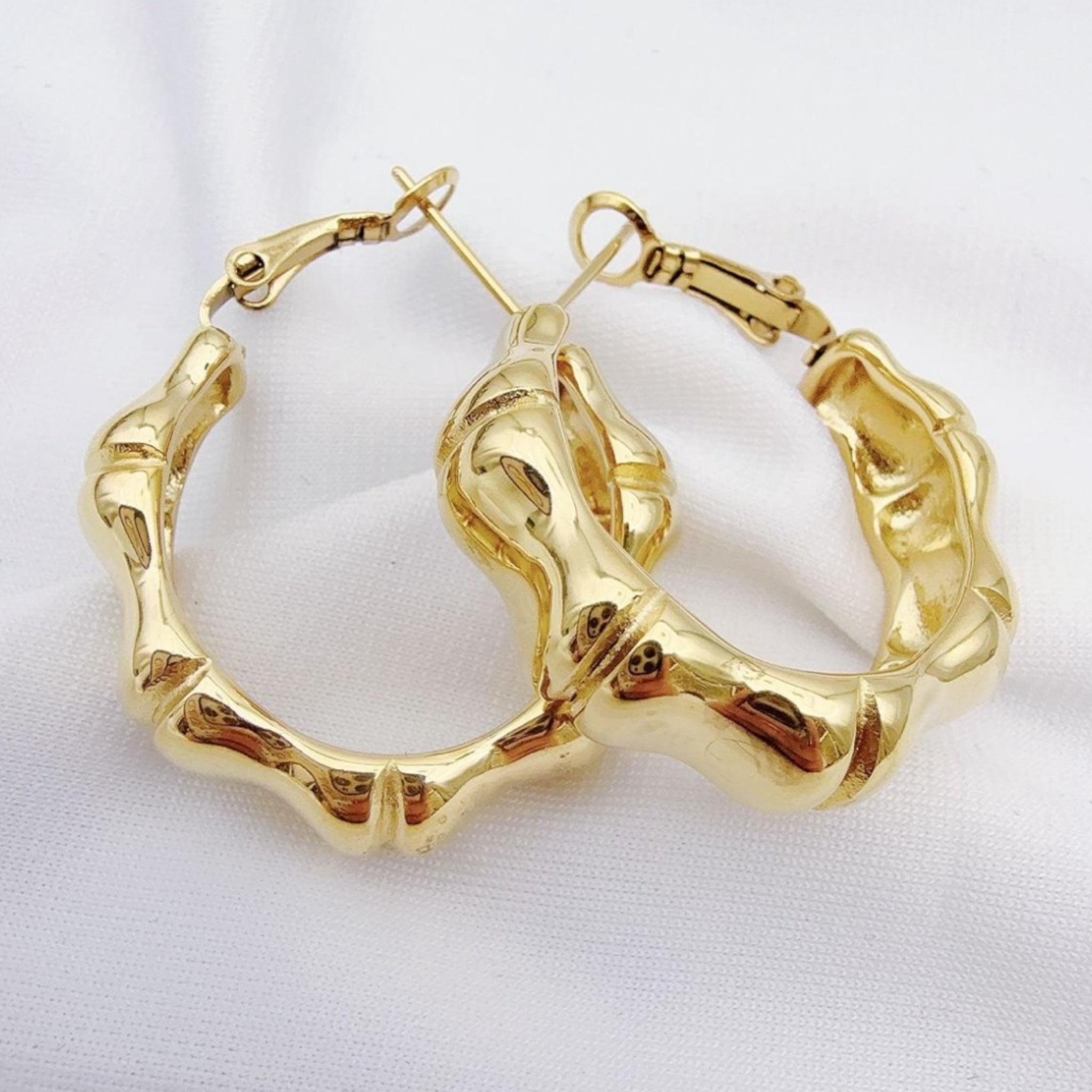 Bamboo hoops earrings