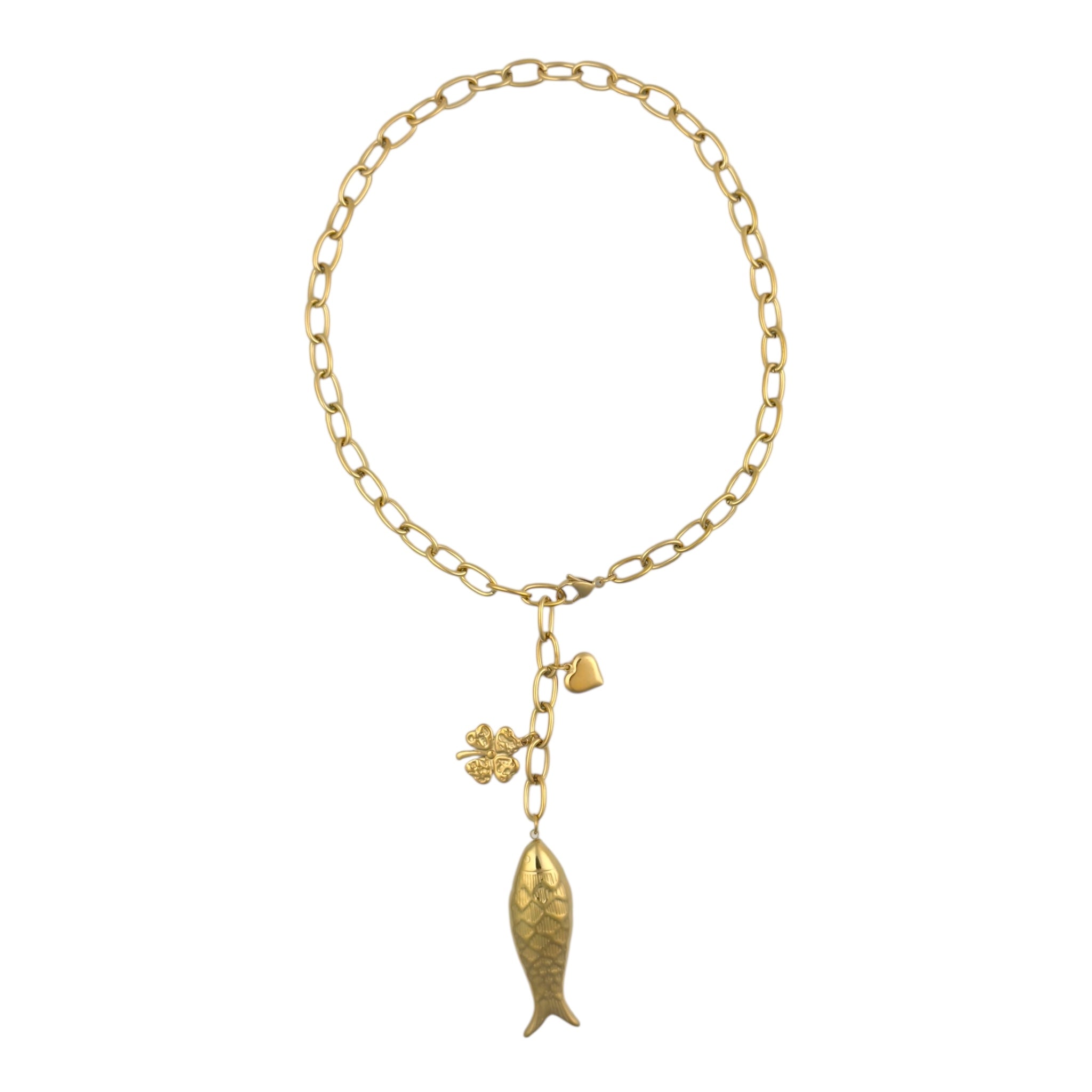 Lucky trout Y necklace