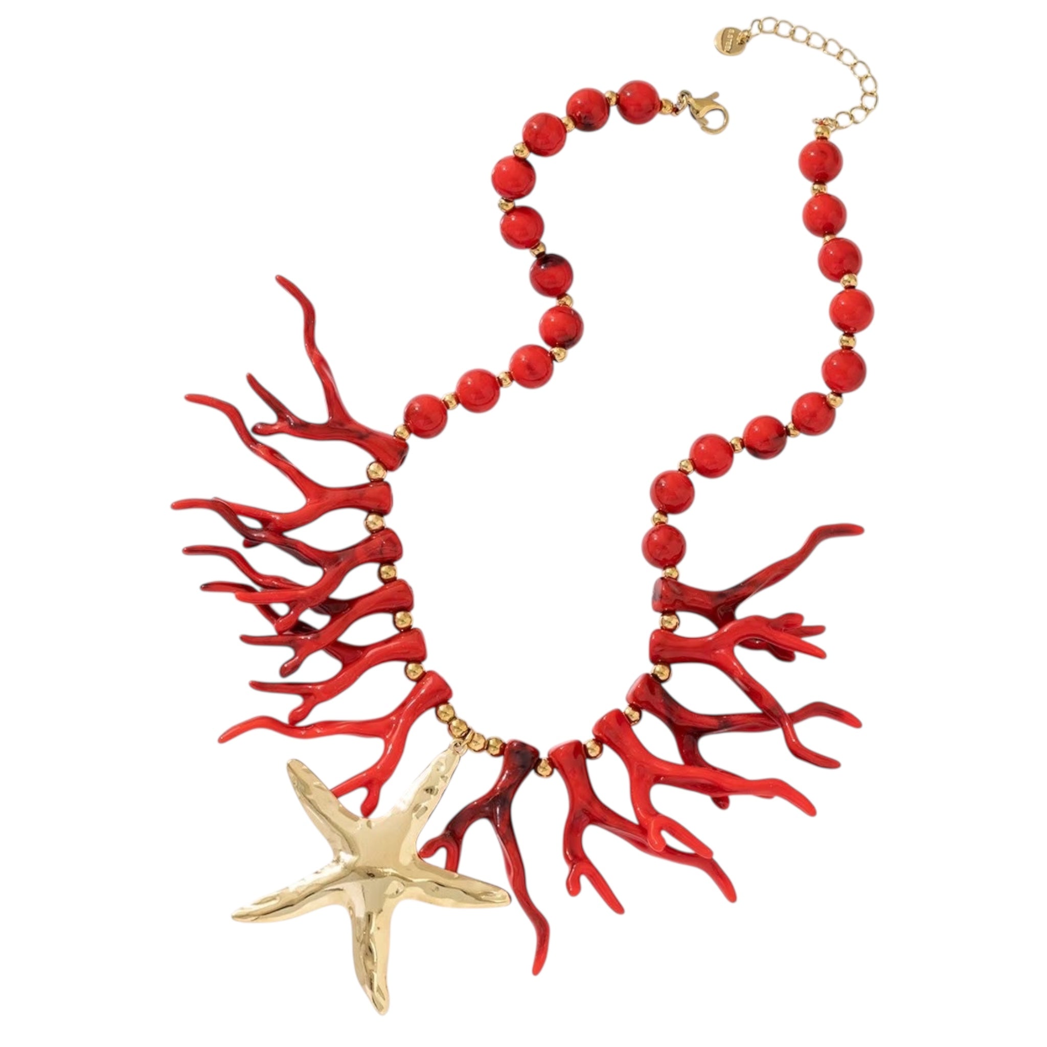 Coral Seastar Charm Necklace