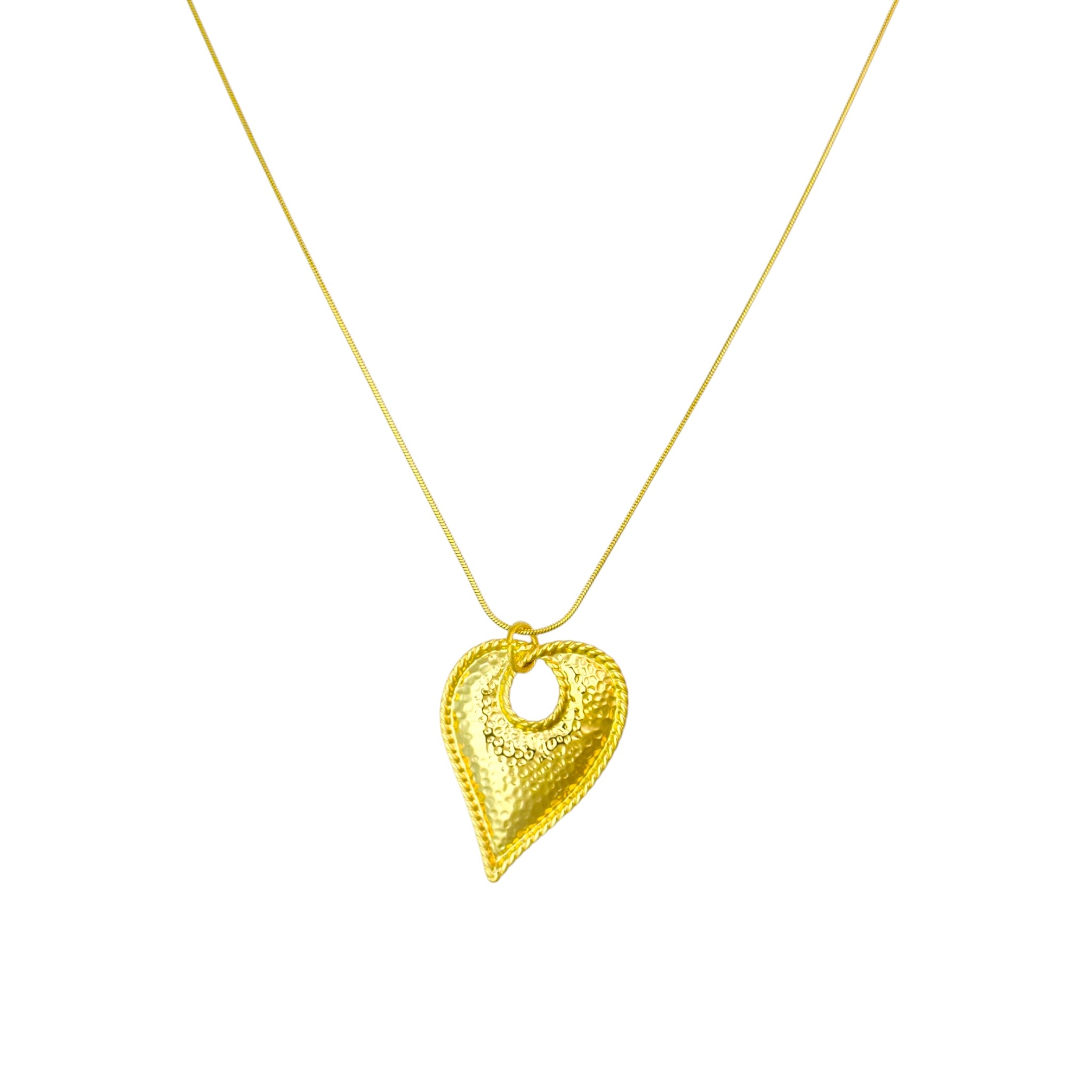 Statement heart long necklace