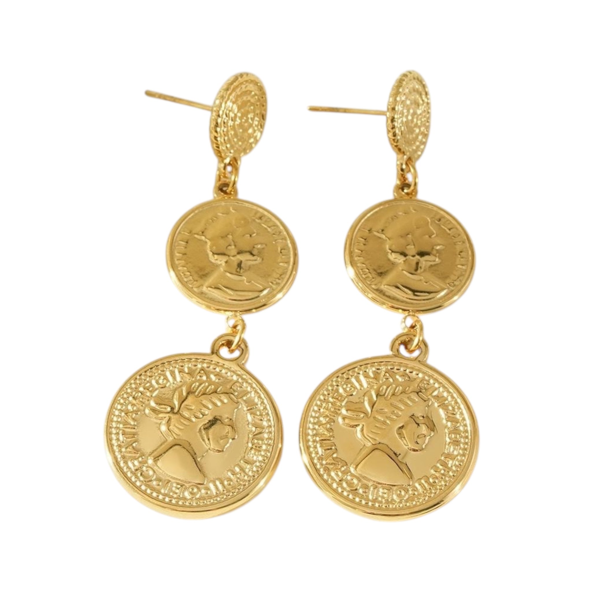 Coin statement earrings