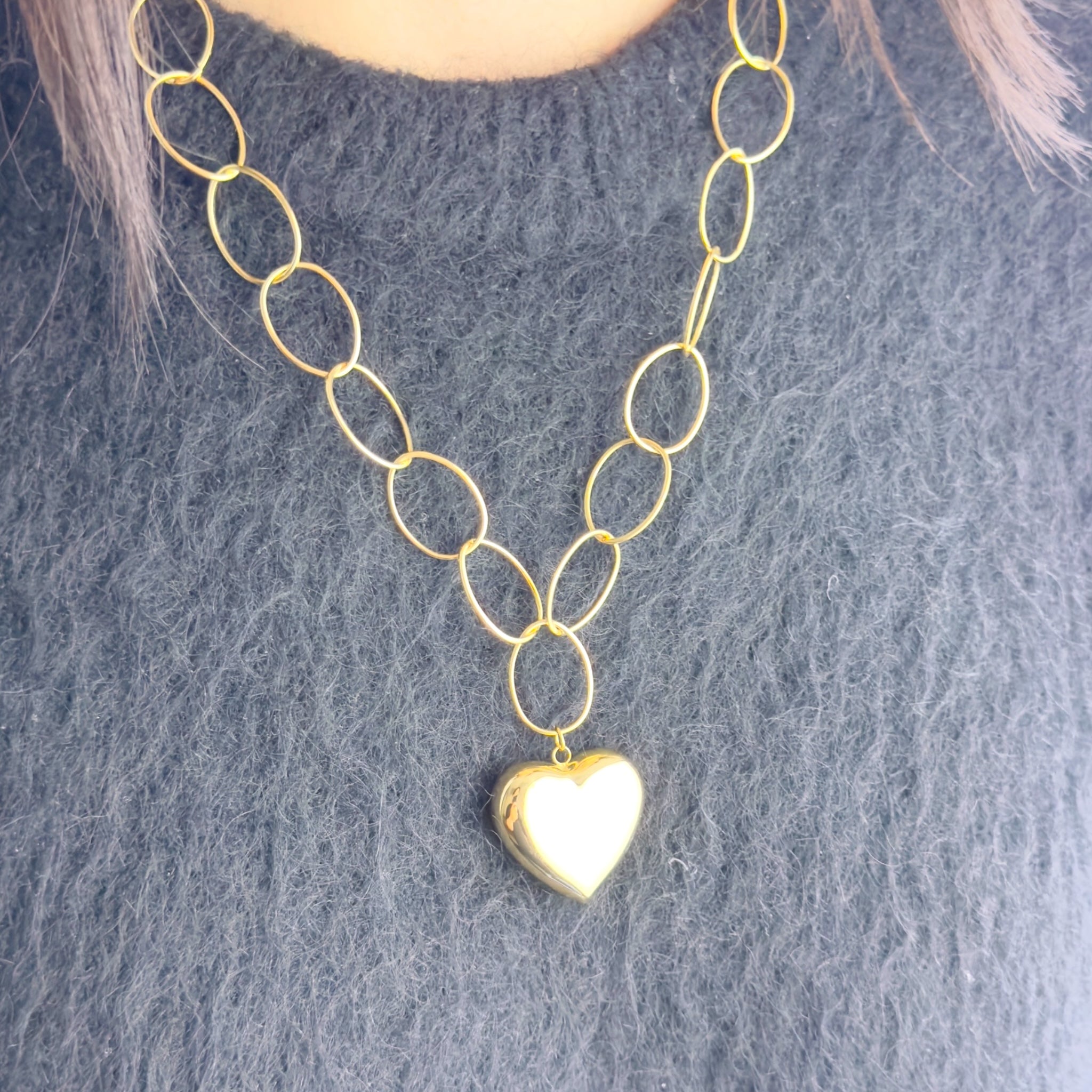 Bunny Oval Statement Necklace 50CM