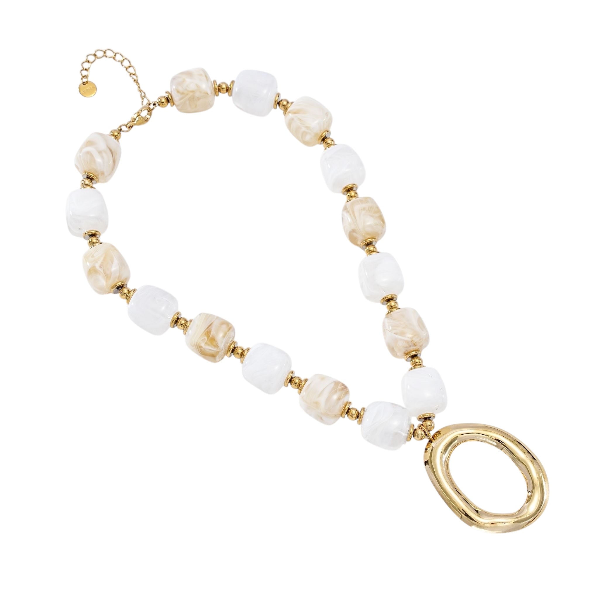 Oval beads ketting