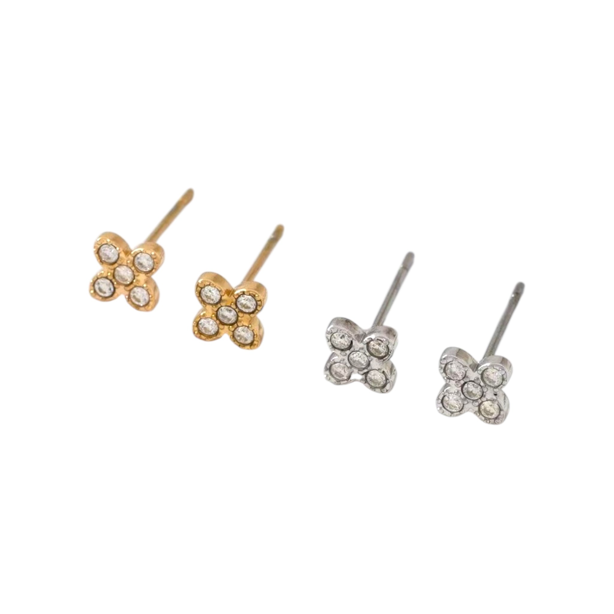 Clover rhinestone earrings