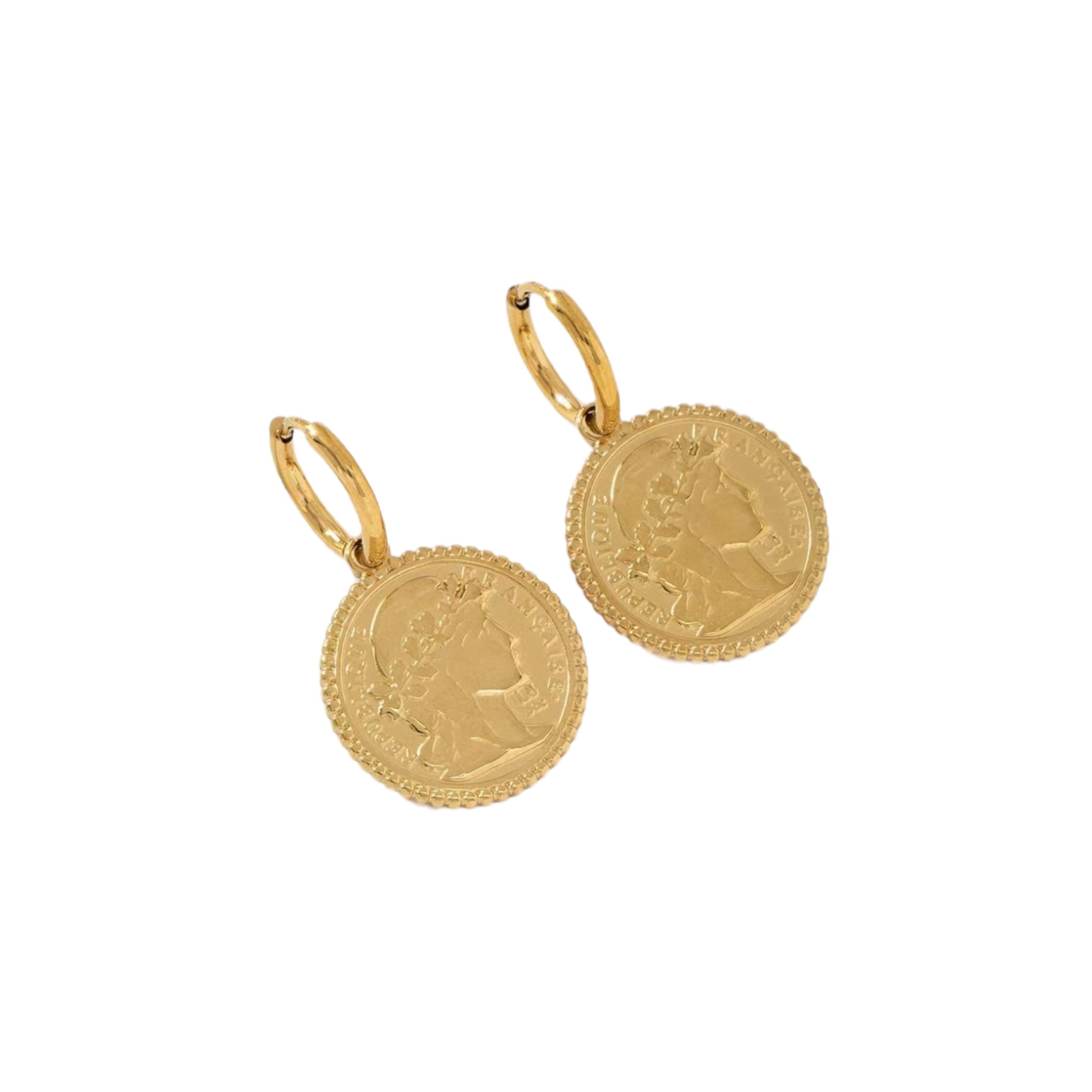 Coin dangle earrings