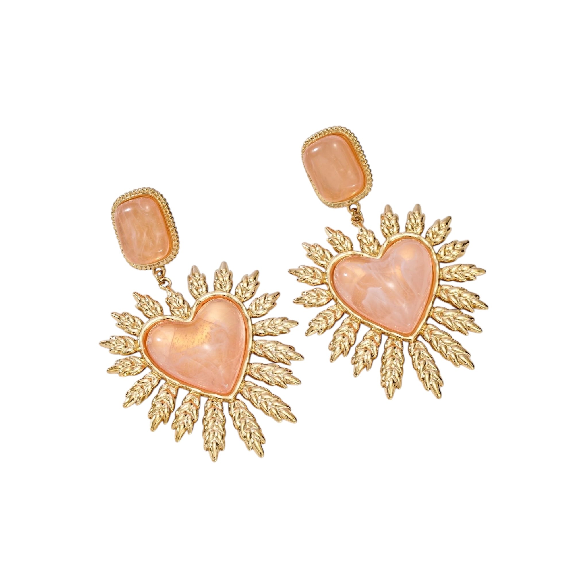 Fire heart statement earrings