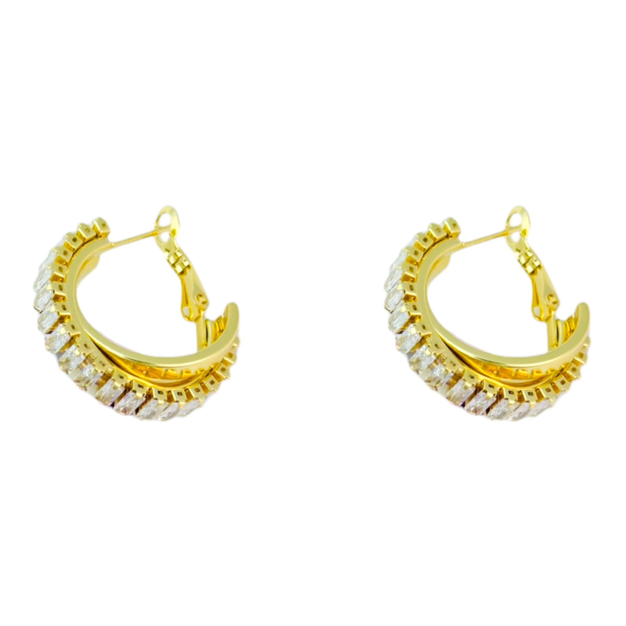 High-rhinestone earrings