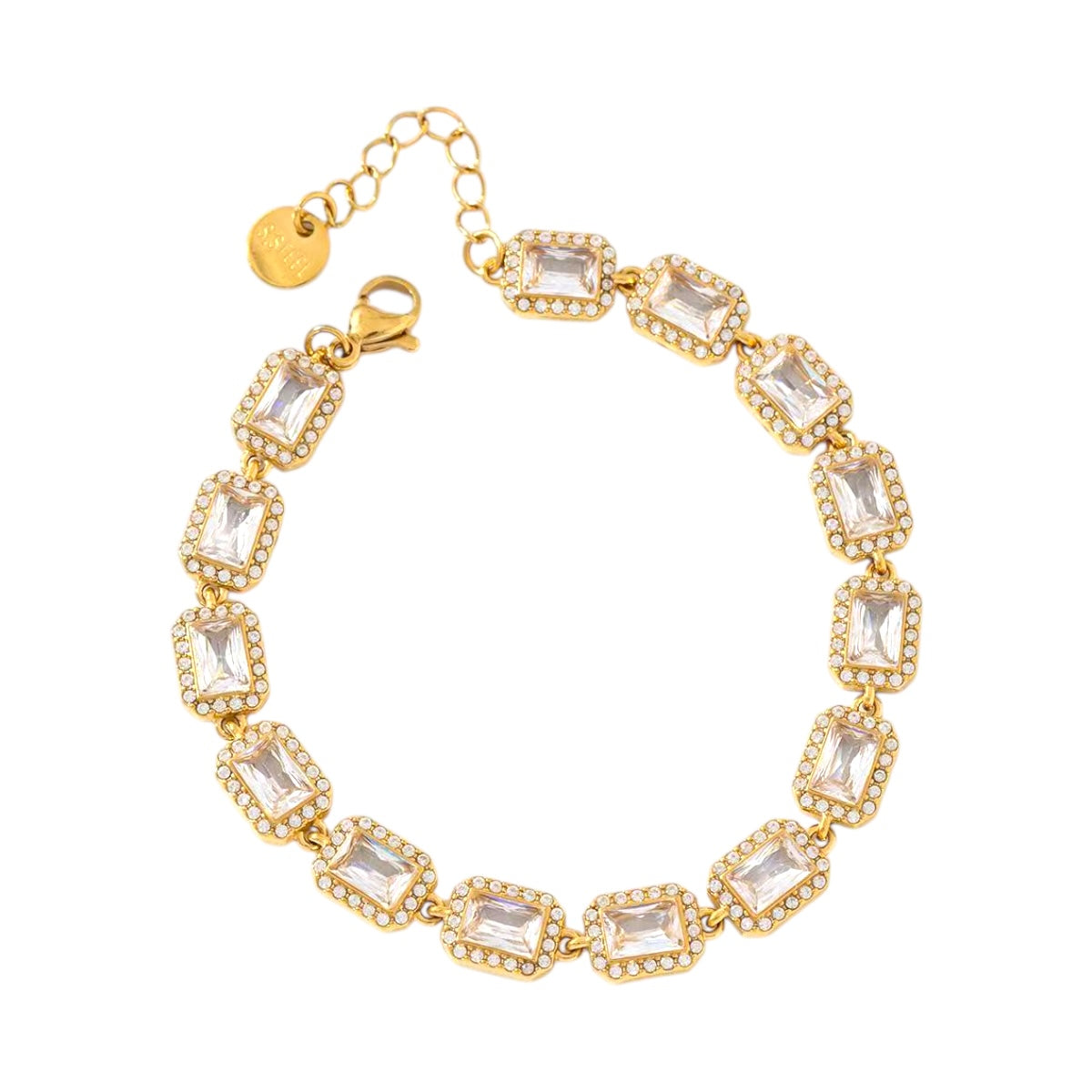 Strassy emerald armband