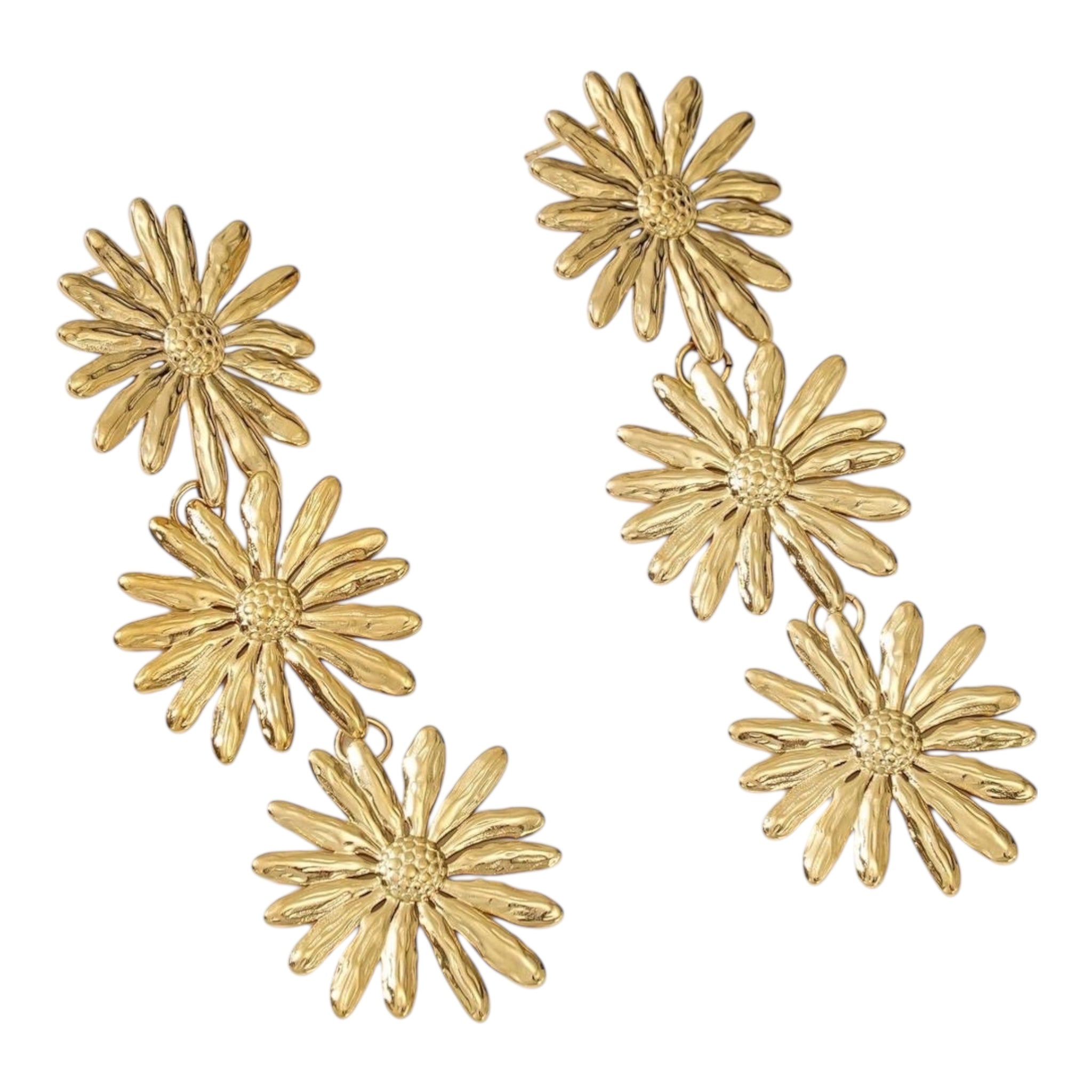 Hanging flower statement earrings