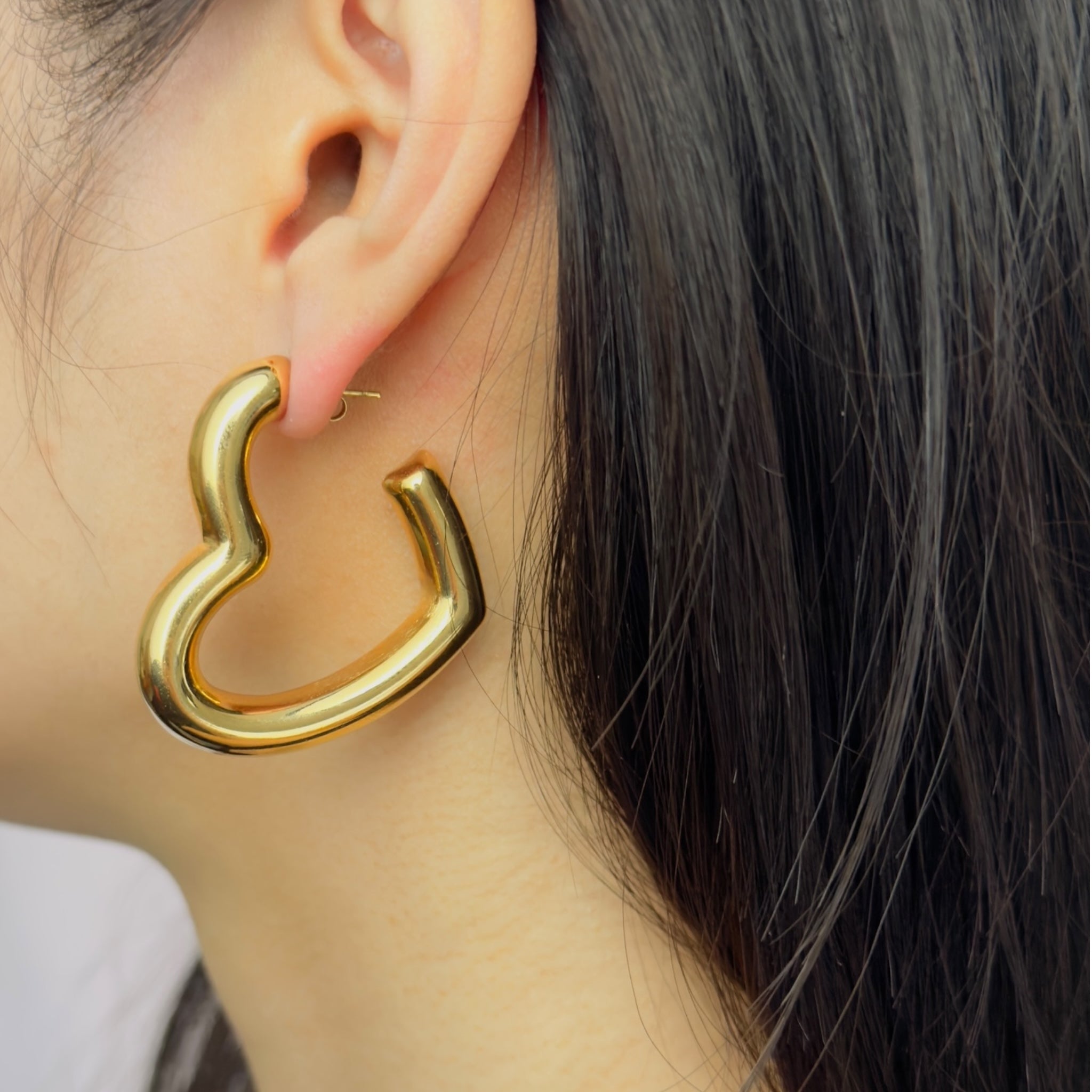 Chunky Hearts hoops oorbellen