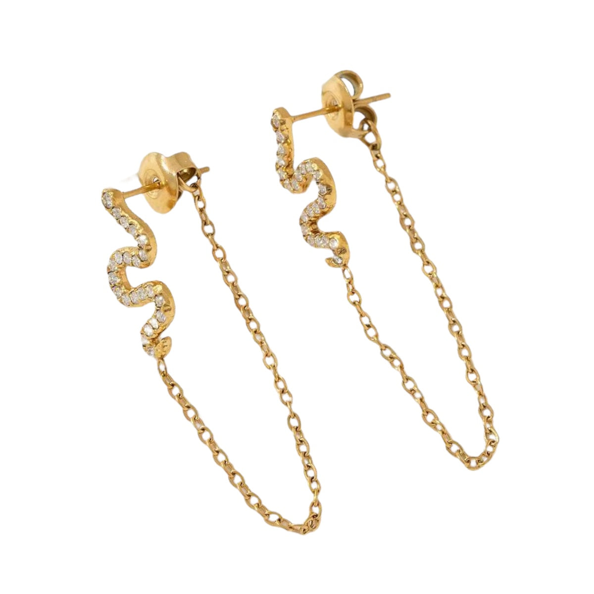 Snakey rhinestone earrings