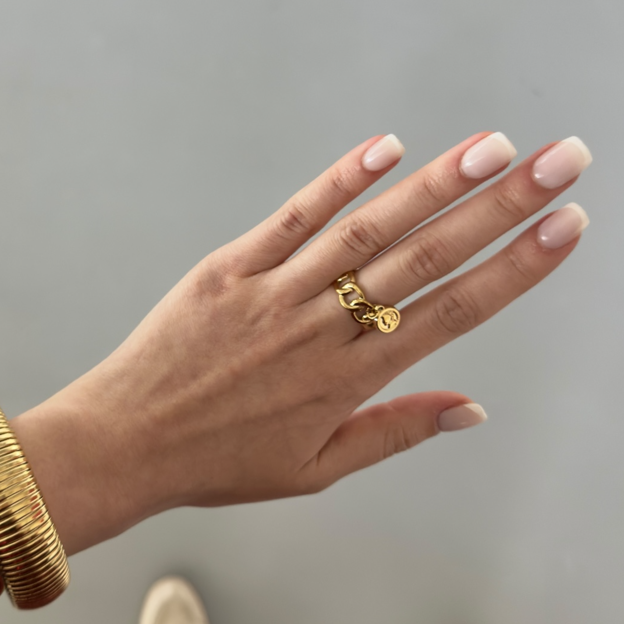 Cuban coin ring