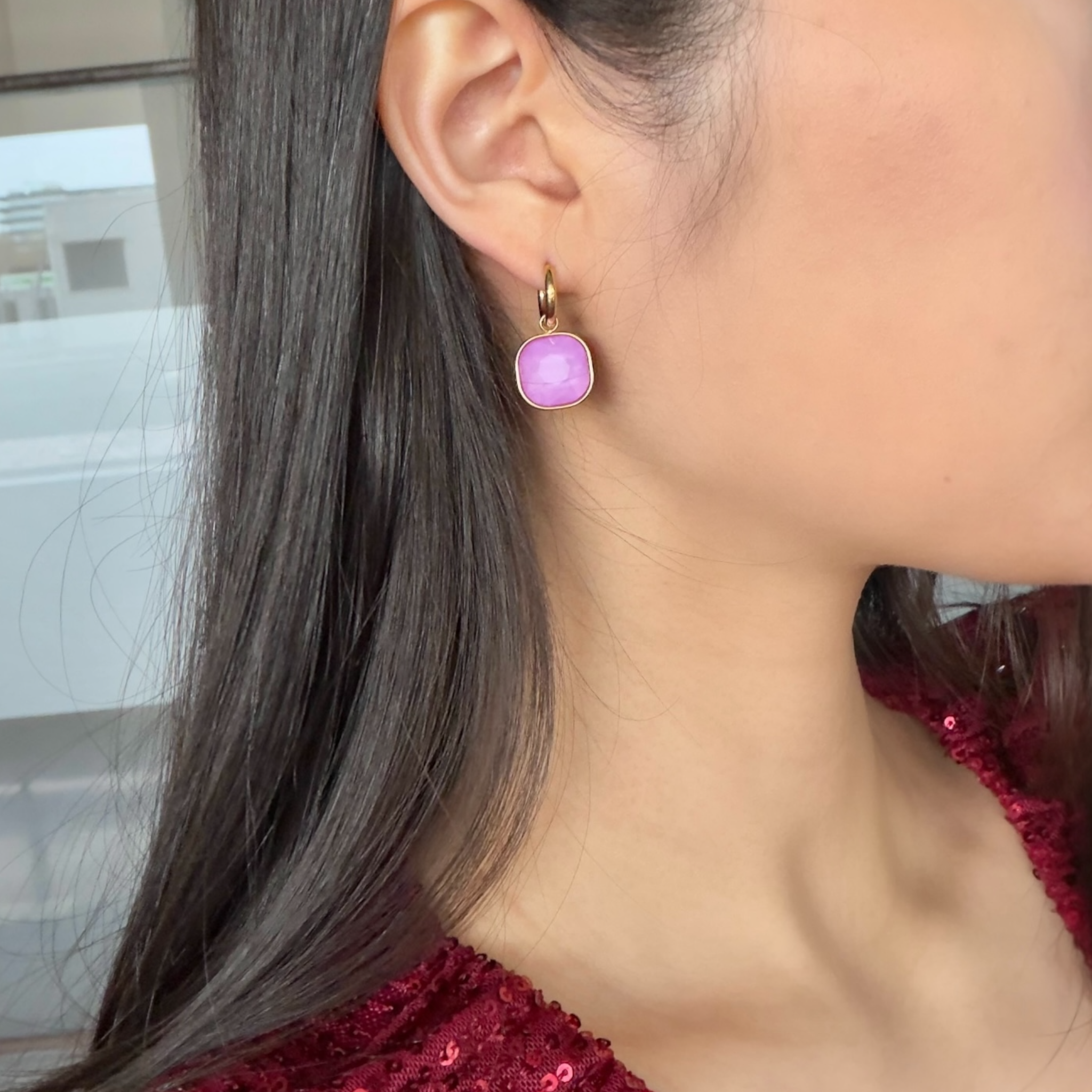 Fall stone dangle earrings