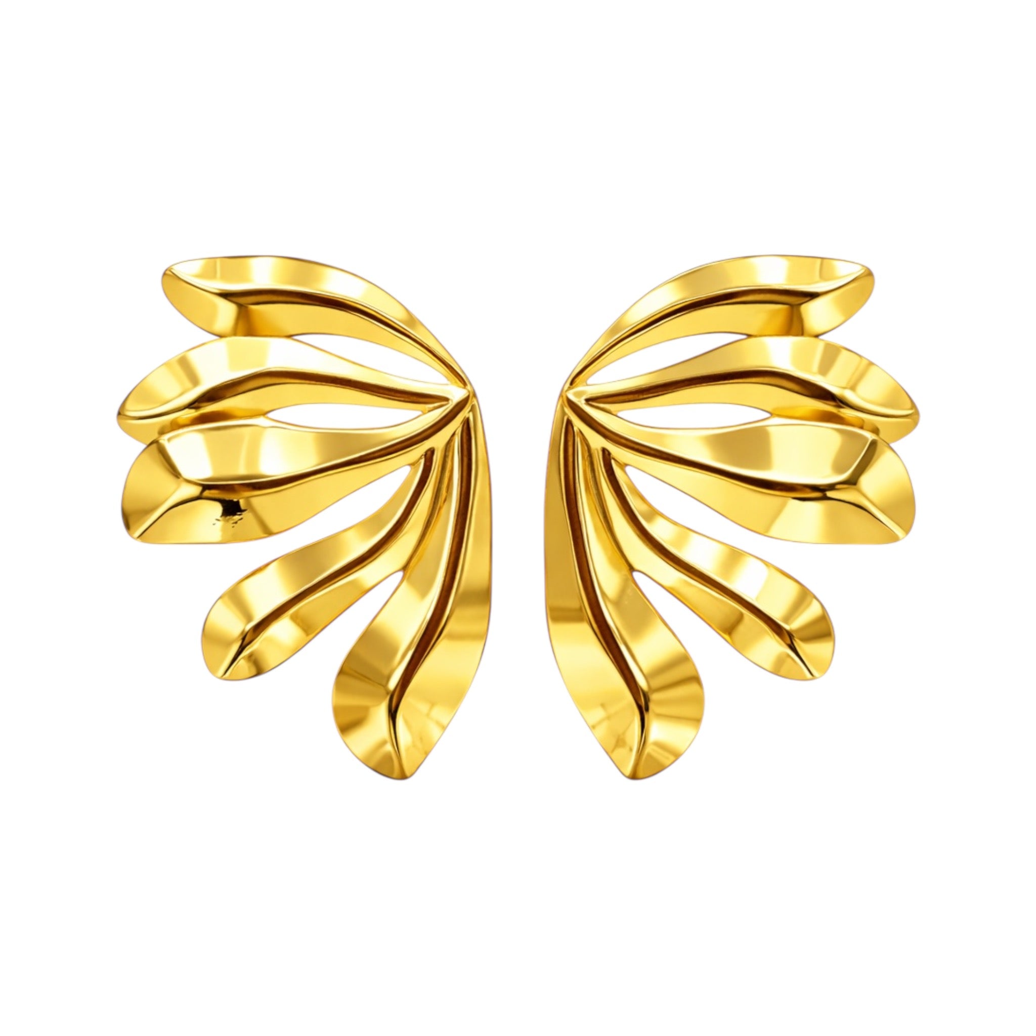Open flower statement earrings