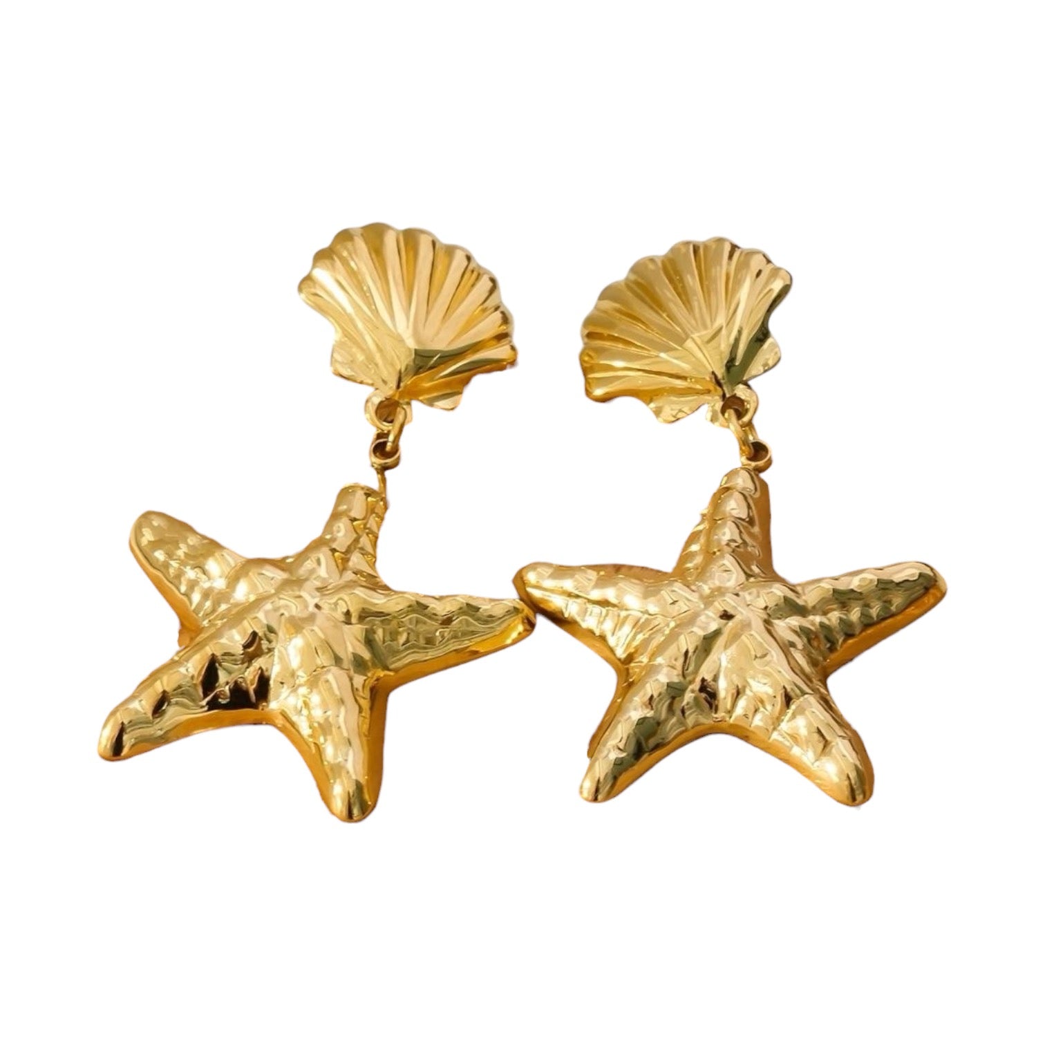 Shell statement earrings