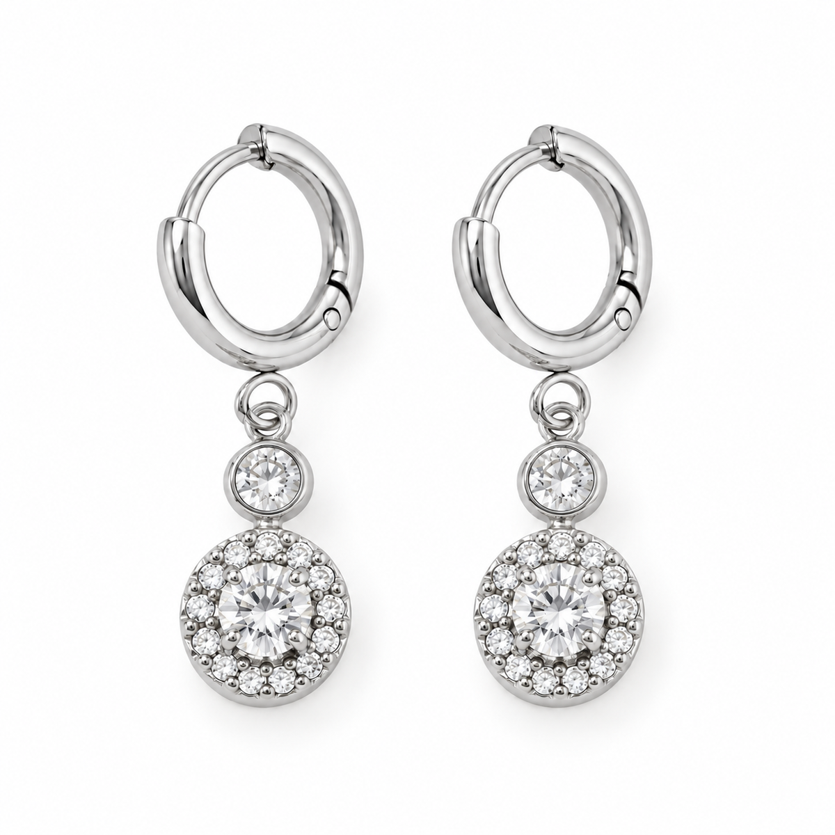 Roundy strass hangers oorbellen