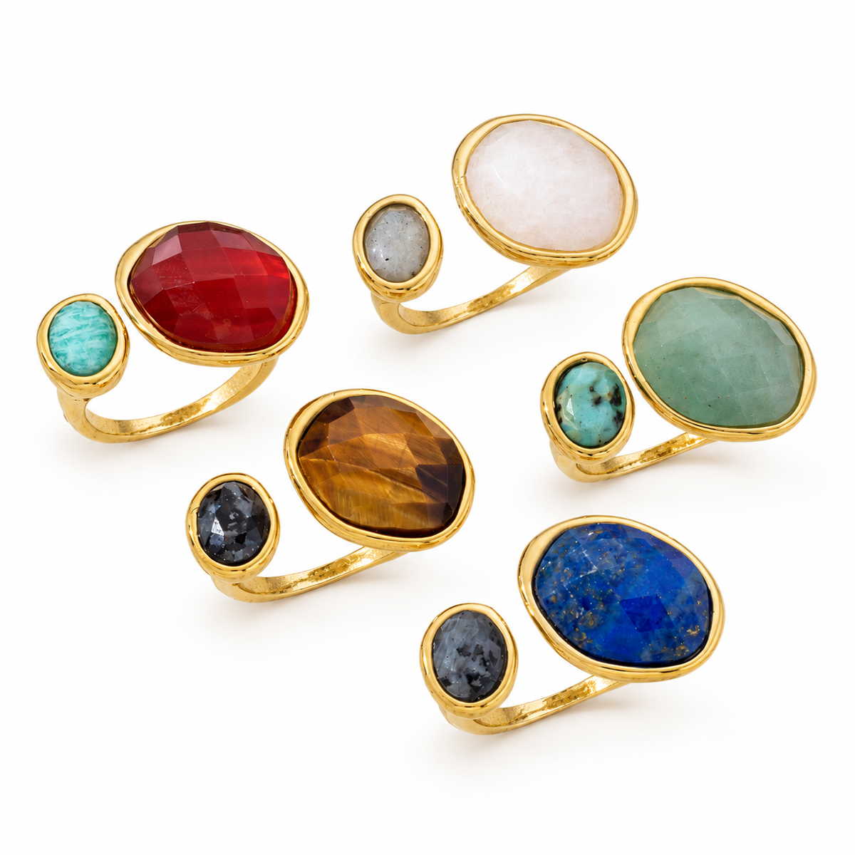 Double edel steen ring