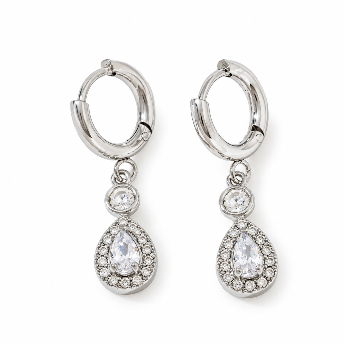 Pear strass hangers oorbellen