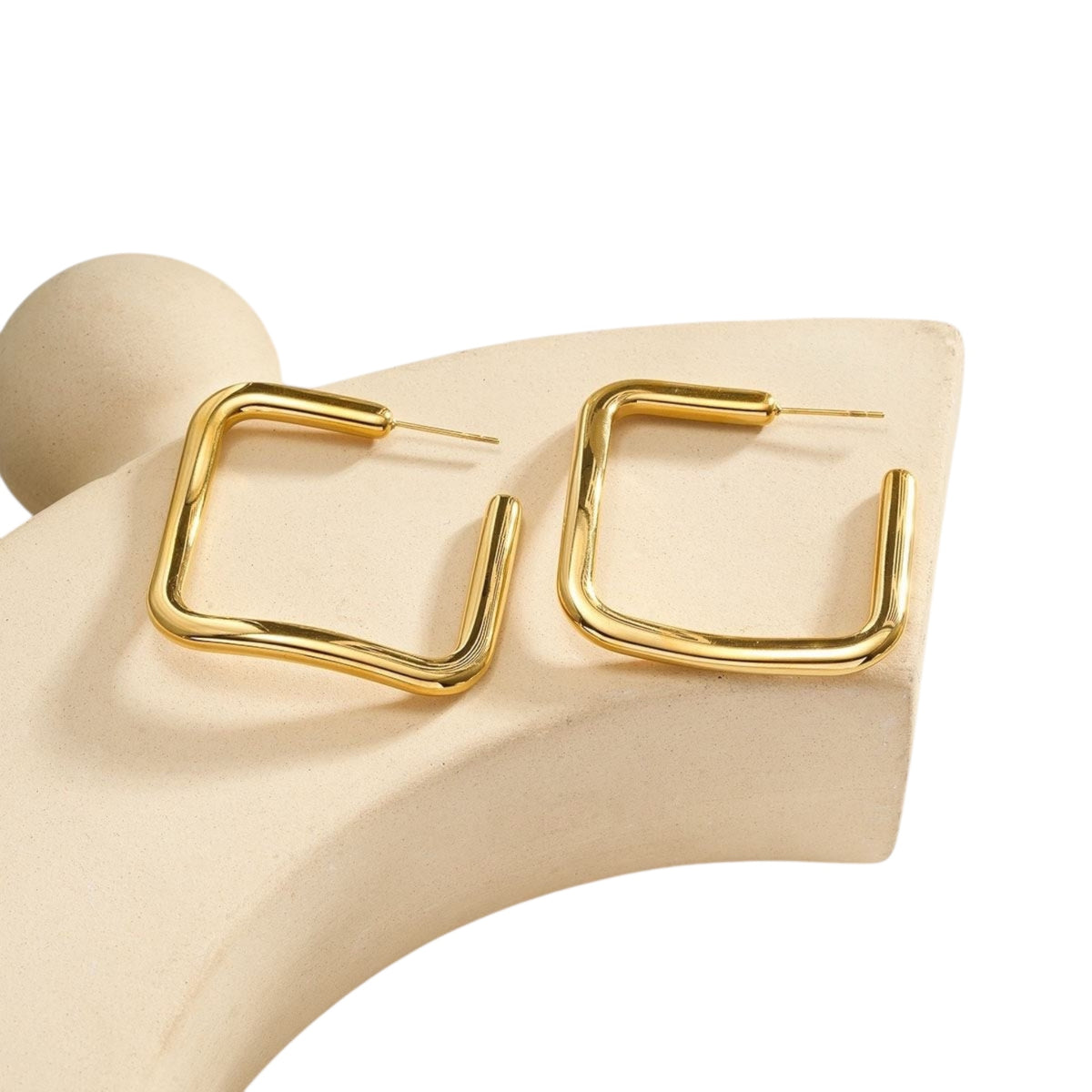 Bloks hoops oorbellen Goud SOFIZARE