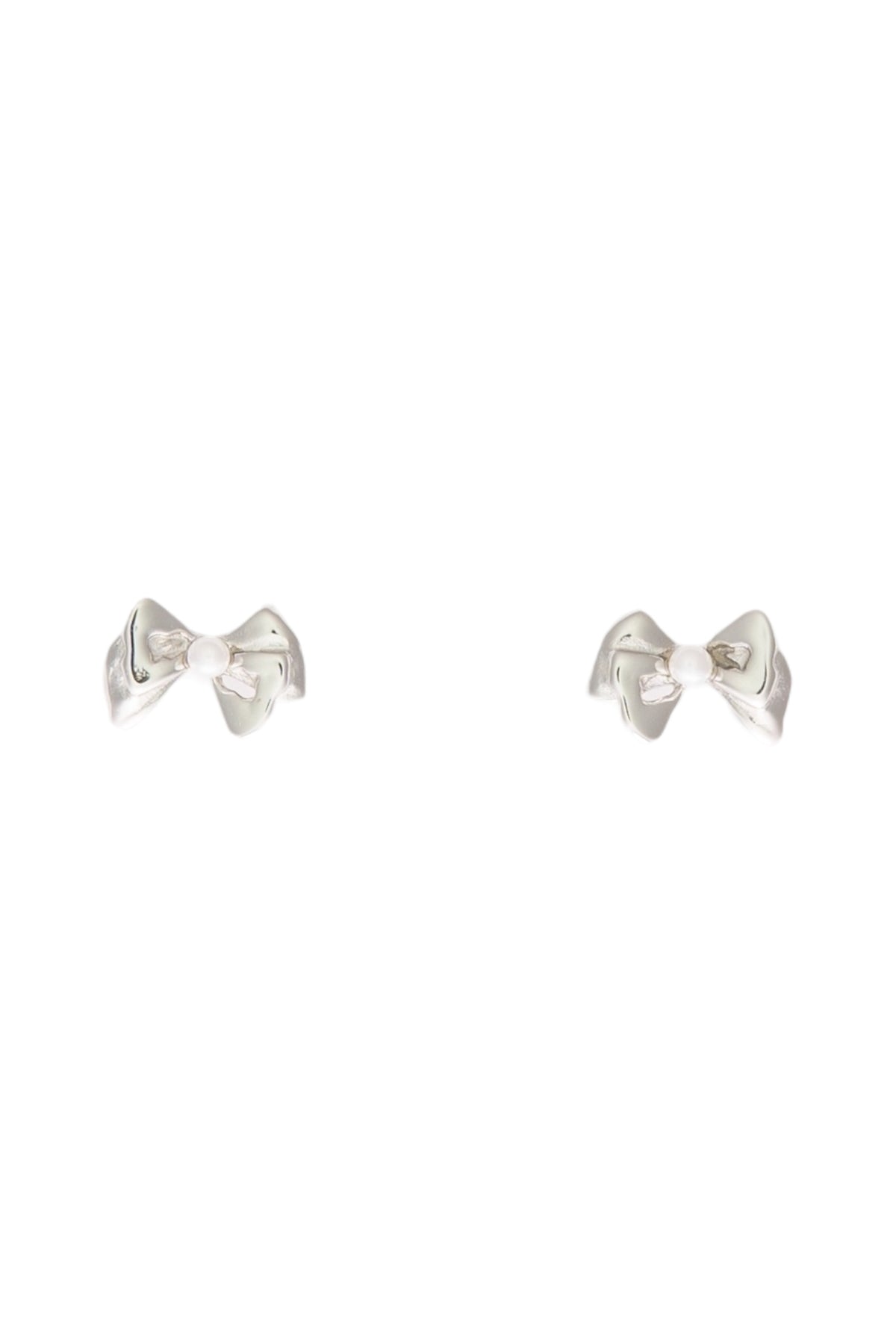 Bow parel studs oorbellen Zilver SOFIZARE
