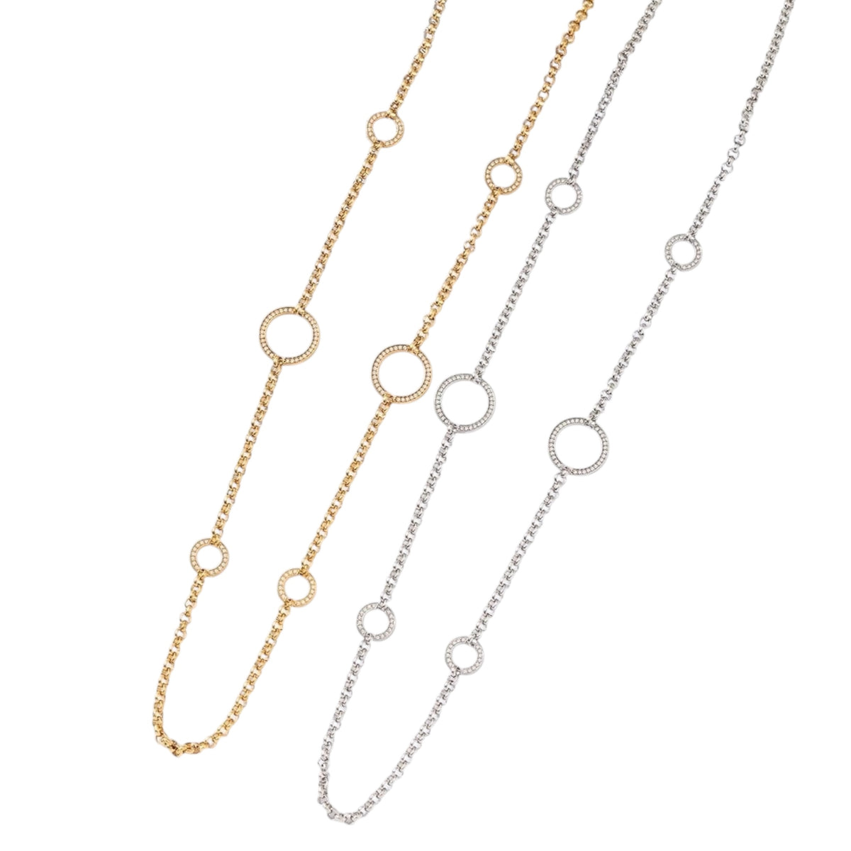 Circle strass lange ketting Goud SOFIZARE