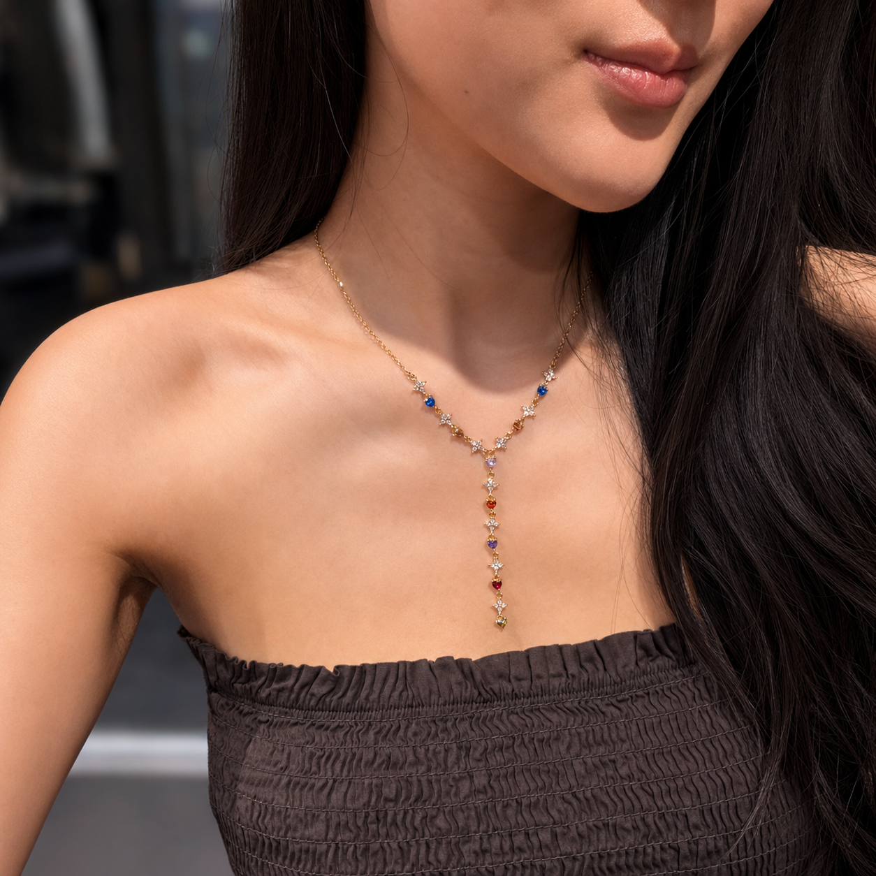 Clover heart Y ketting