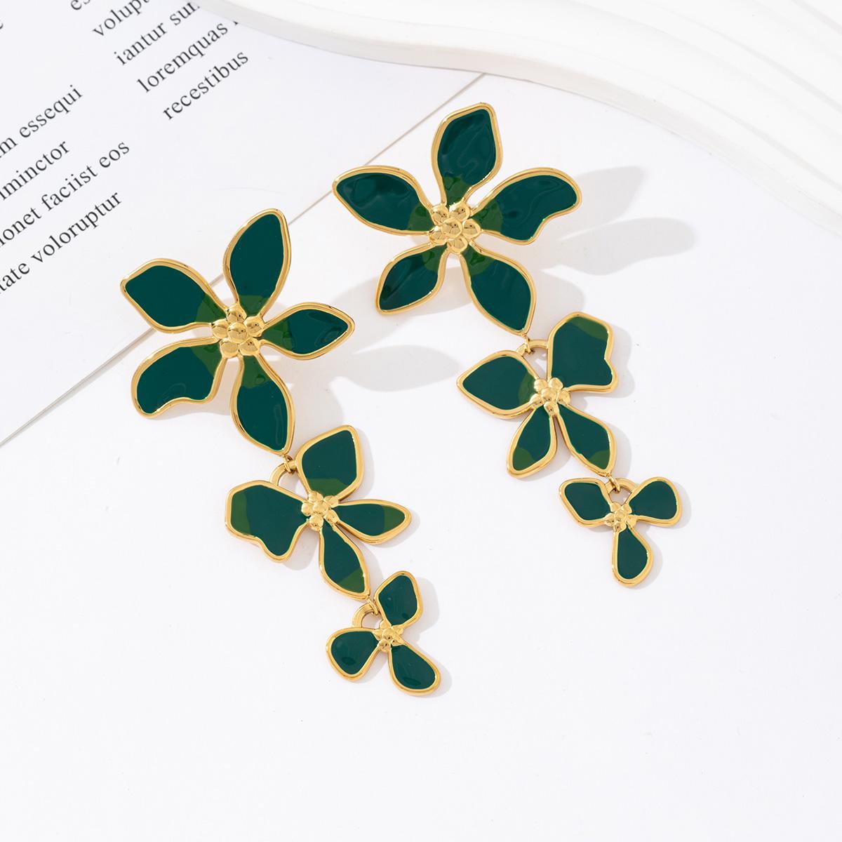 Flowery statement earrings