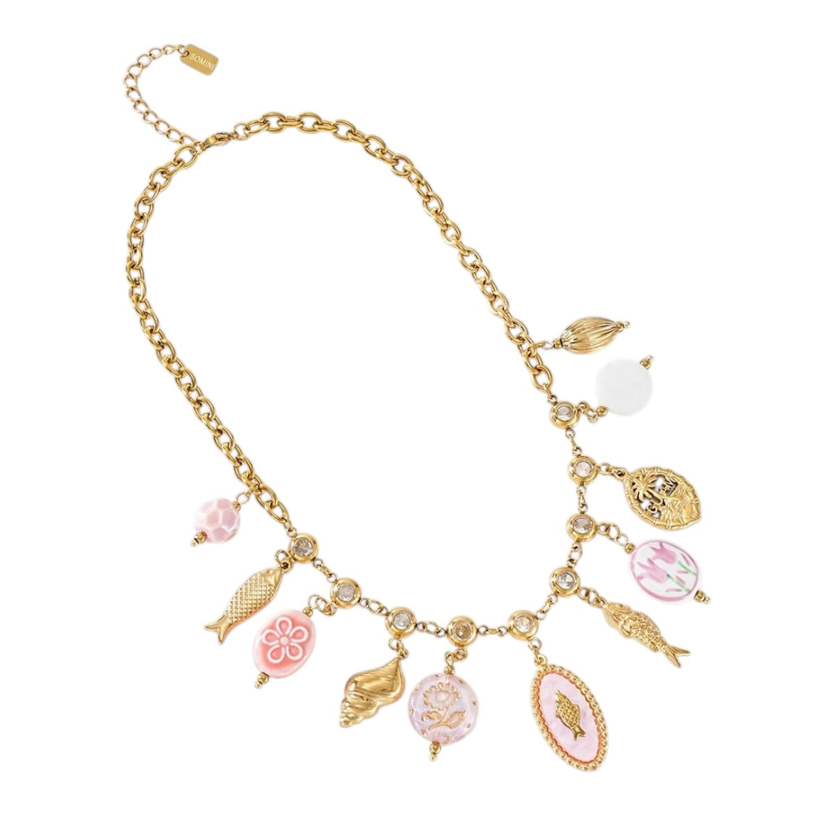 fish bedel ketting roze
