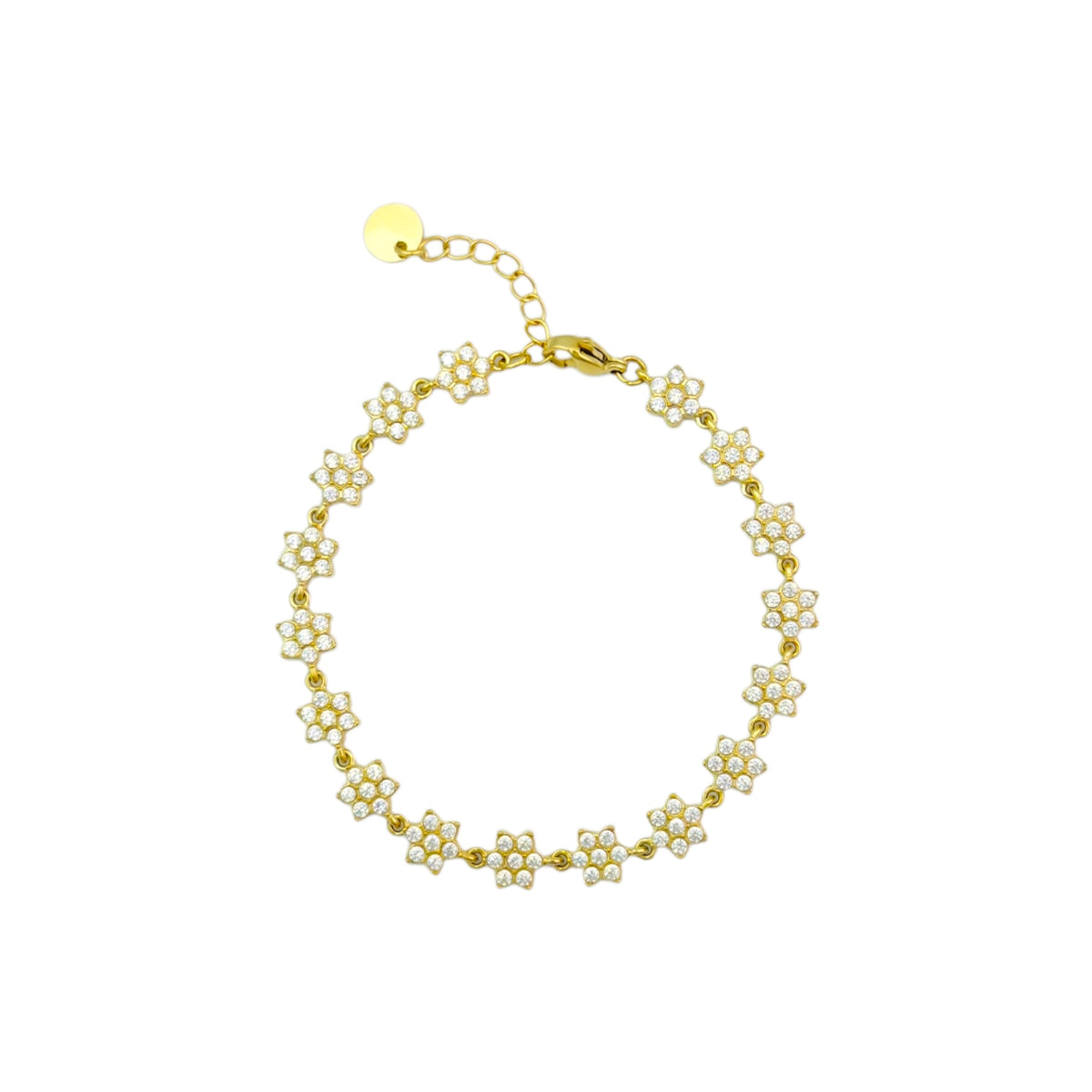 Flower strass armband Goud SOFIZARE