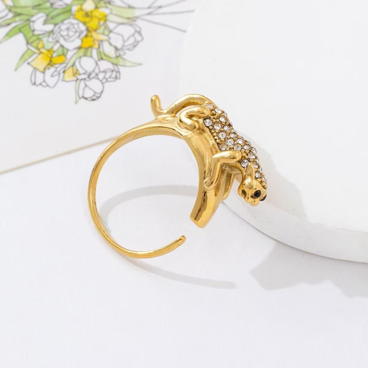 Glossy panter ring Goud SOFIZARE