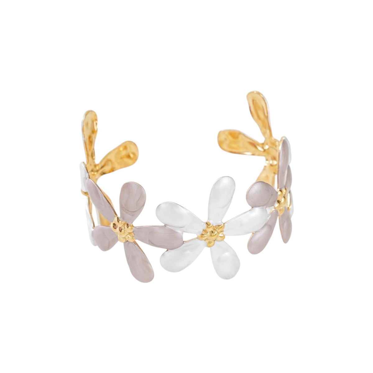 Happy flower bangle Wit SOFIZARE
