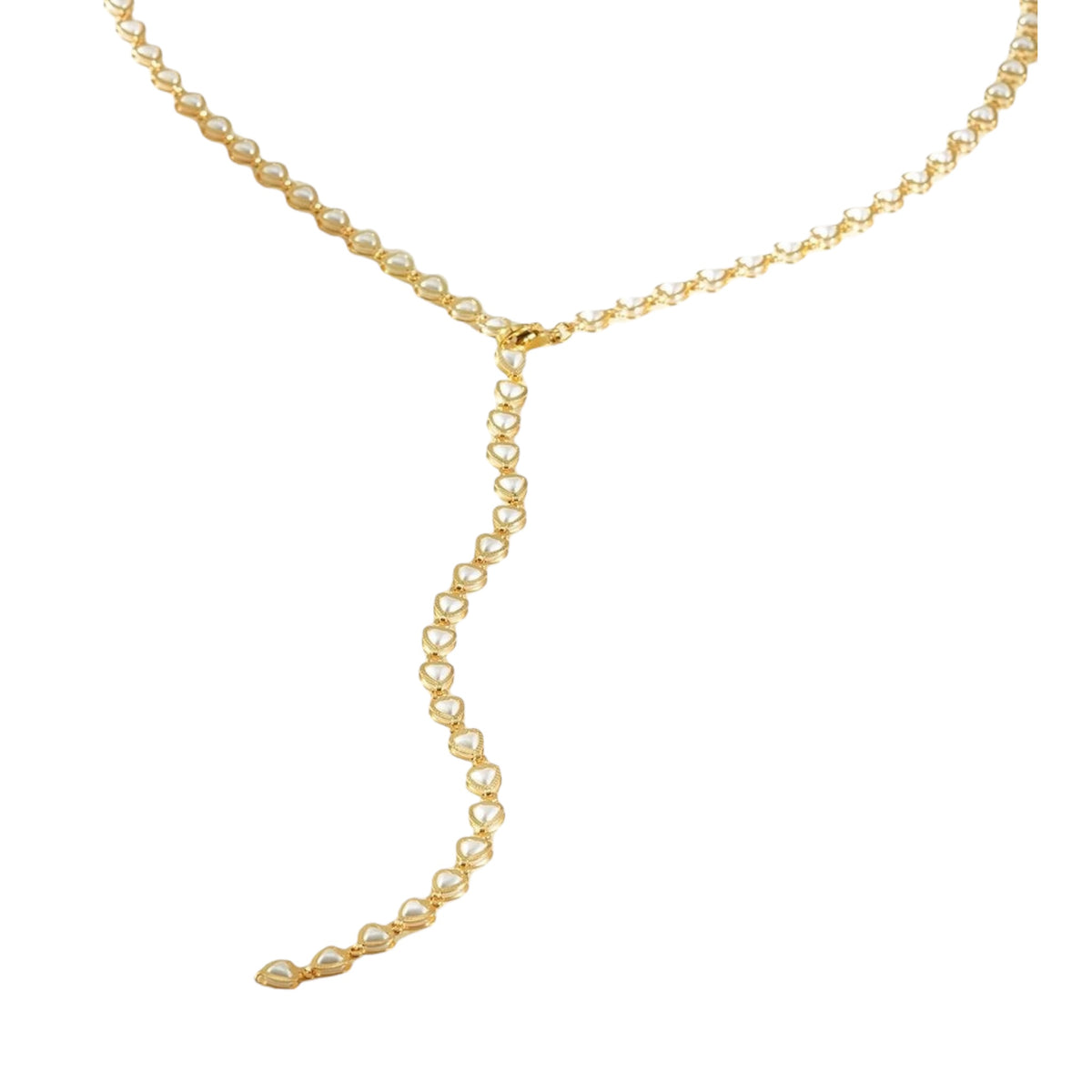 Love pearl lange Y ketting Goud SOFIZARE
