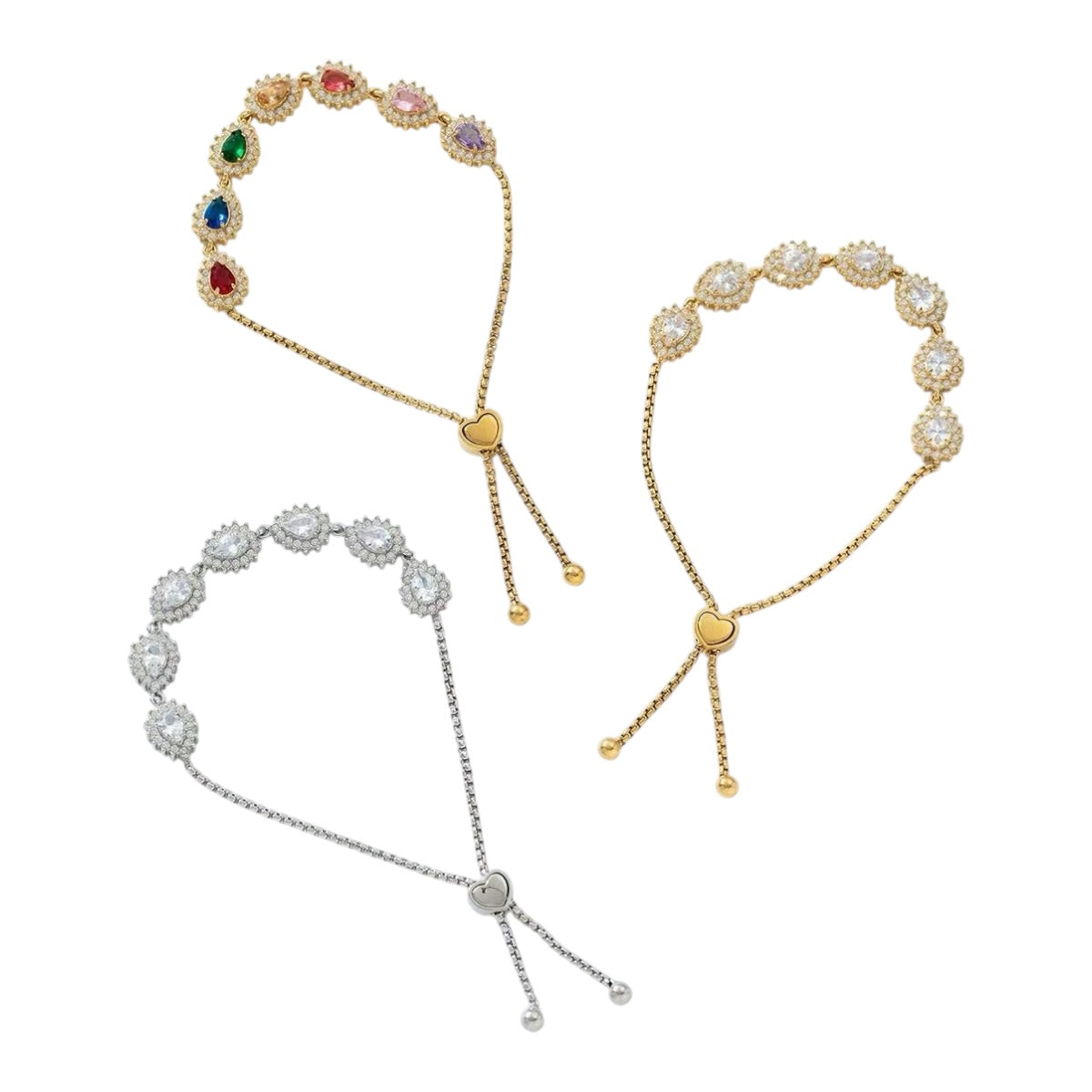 Marquise strass trektouw armband Goud SOFIZARE