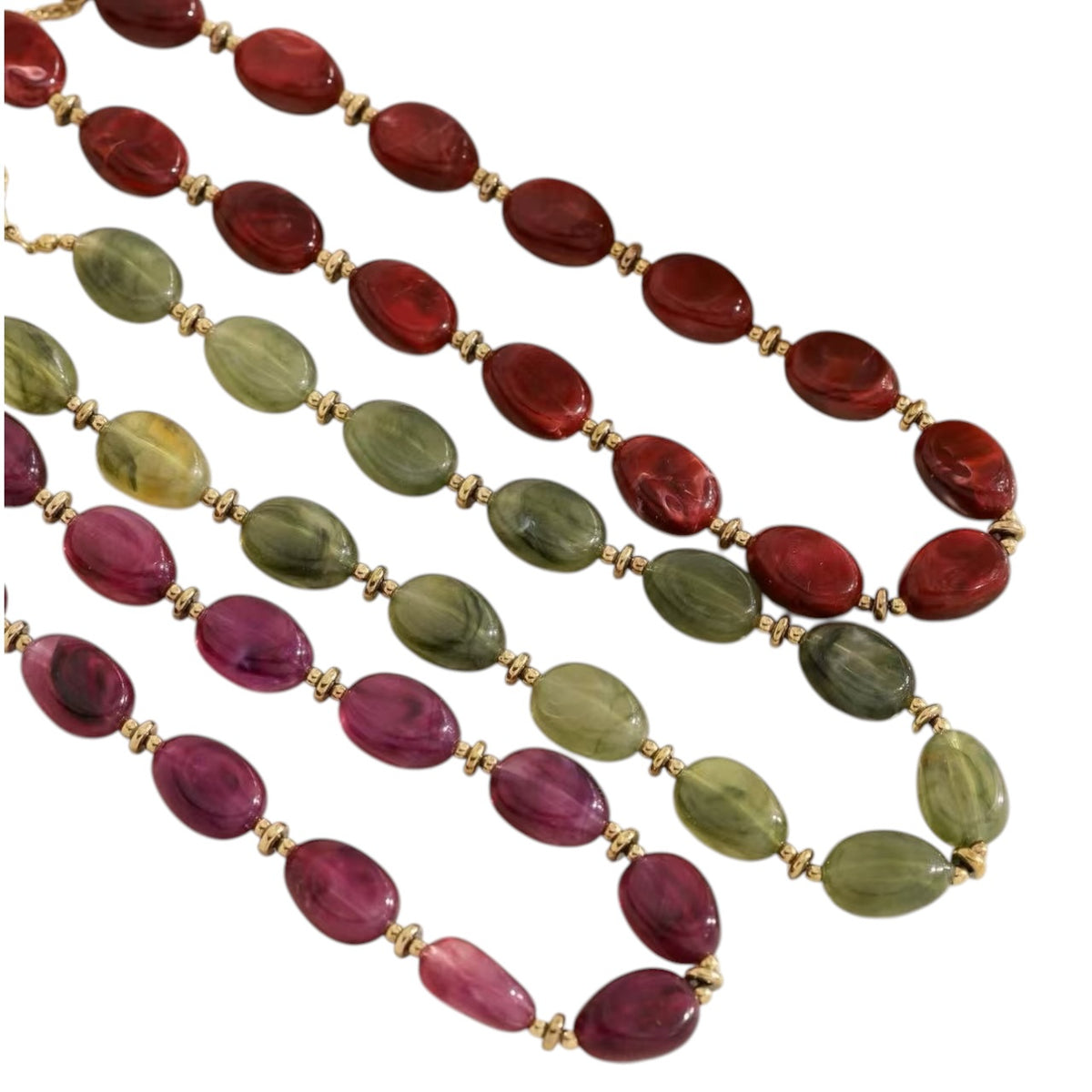 Oval beads ketting Goud SOFIZARE