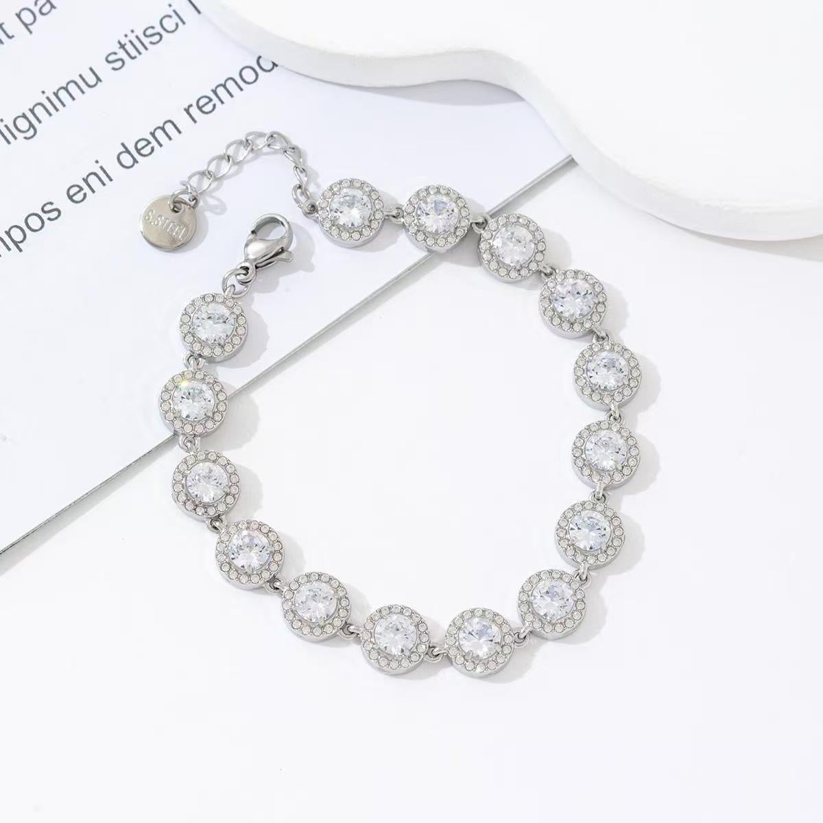 Roundy strass armband Zilver SOFIZARE